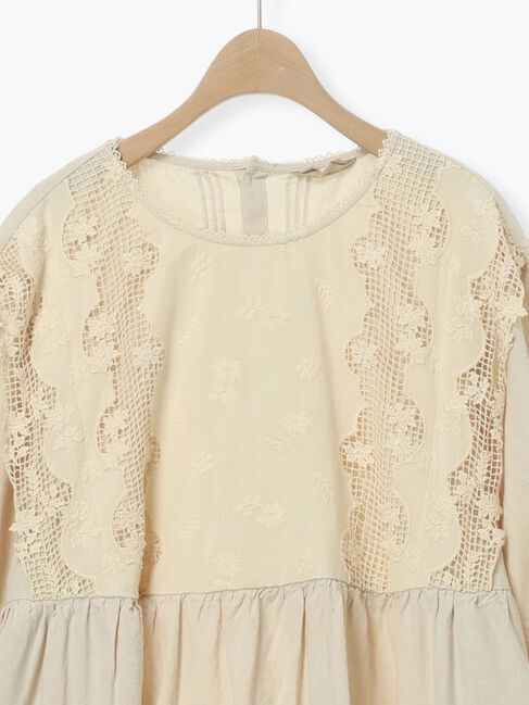 Samansa Mos2「胸元レース貼りワンピース」|ワンピース|