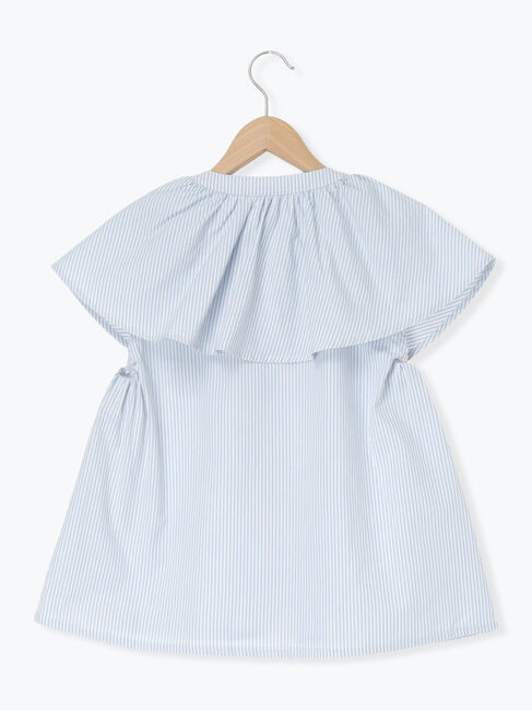 Samansa Mos2 Lagom「【140・150】ストライプ柄ビッグカラーブラウス(セットアップ可)」|シャツ・ブラウス|