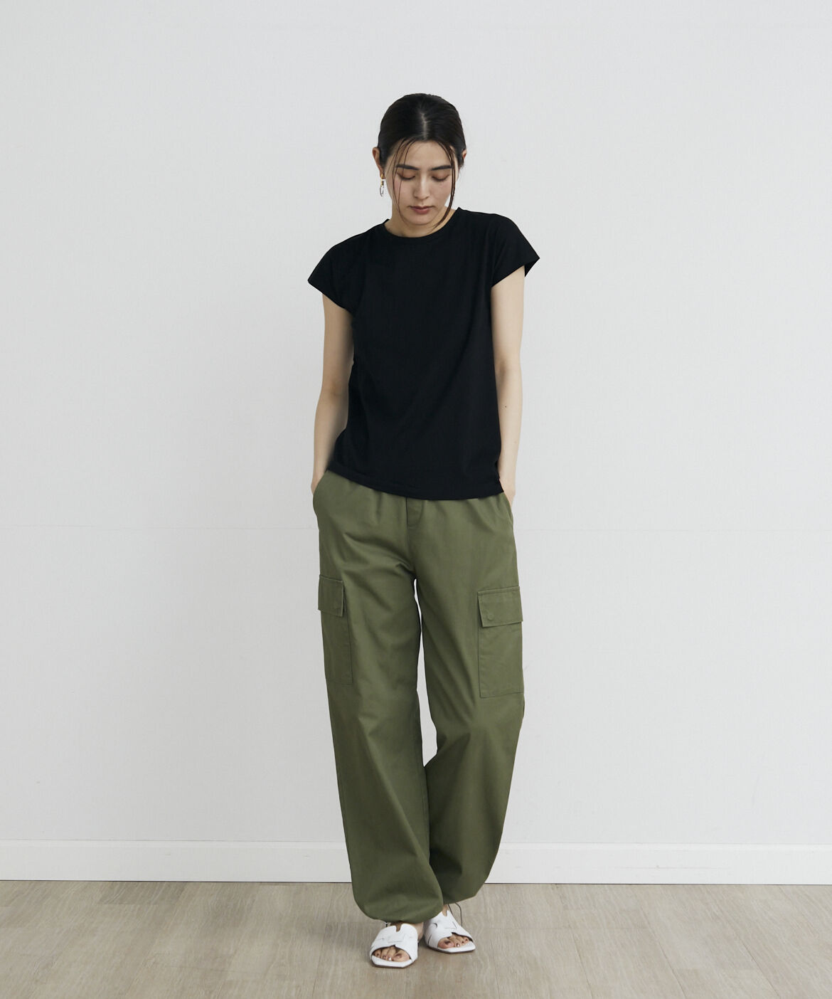 INED「フレンチスリーブTシャツ《スビン綿MIX天竺/A-GIRL&rsquo;S 》」|Tシャツ・カットソー|