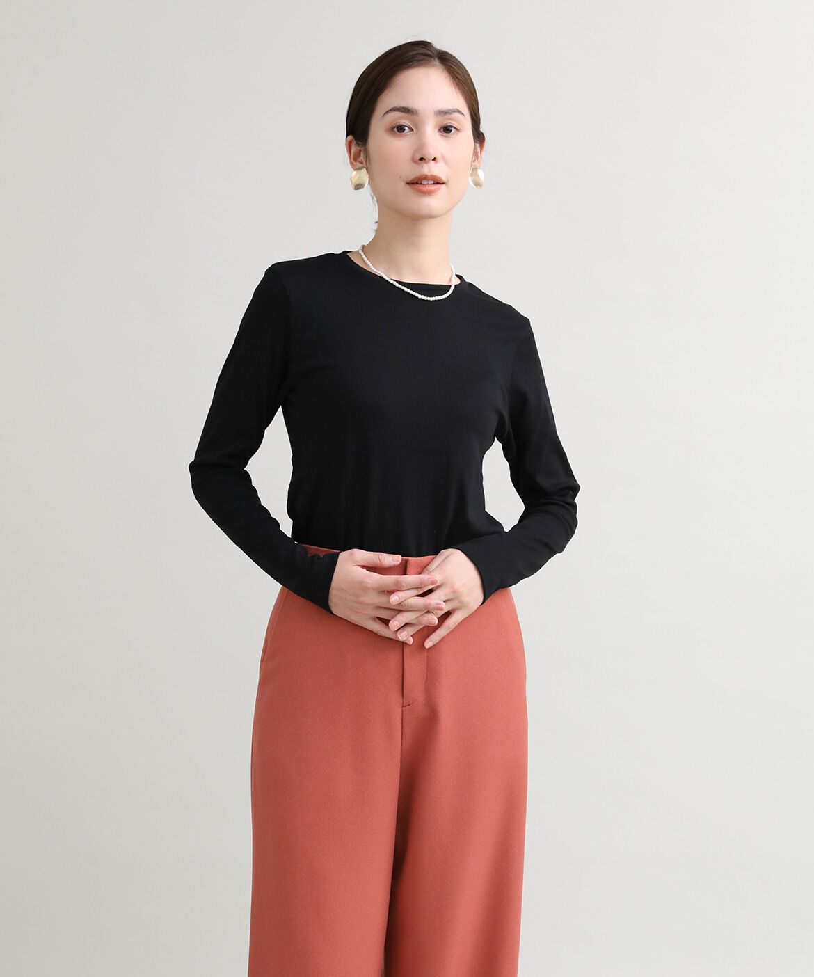 DAY by DAY it&rsquo;s international「ベーシッククルーネックカットソー《スビン綿MIXフライス》」|Tシャツ・カットソー|ブラック