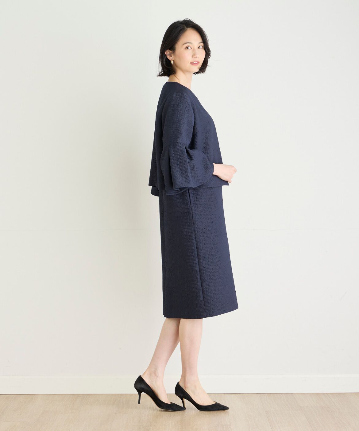 7-IDconcept.「《大きいサイズ》フクレジャカードフレアスリーブジャケット」|その他|