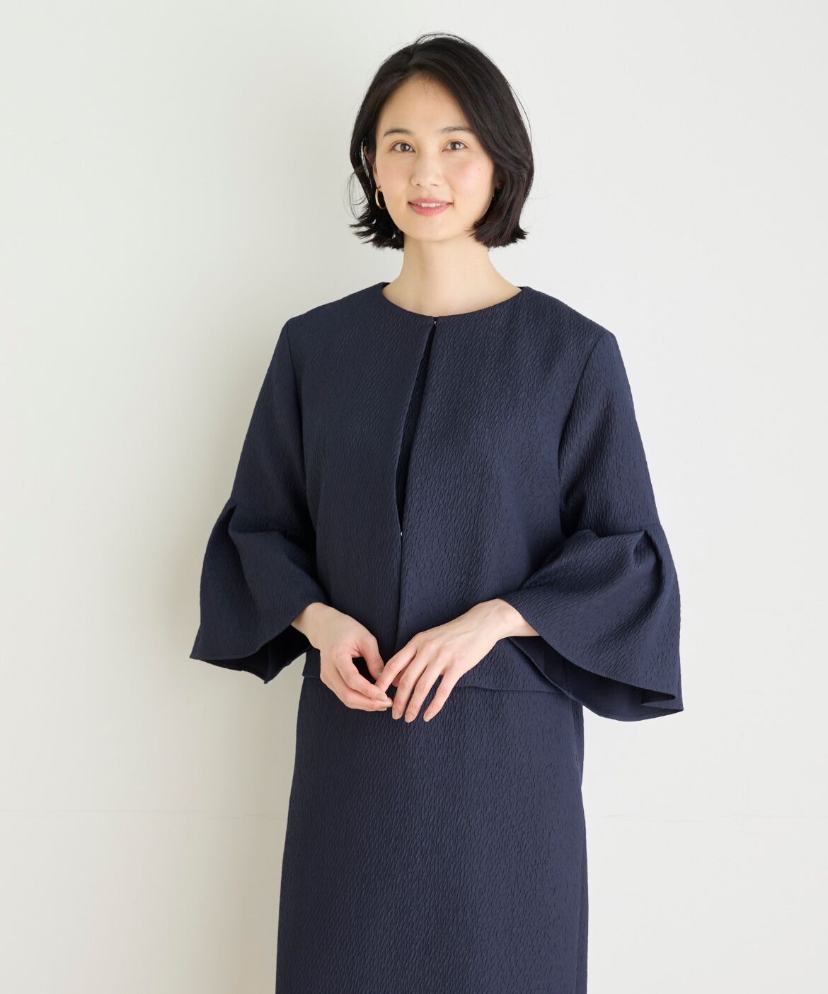 7-IDconcept.「《大きいサイズ》フクレジャカードフレアスリーブジャケット」|その他|