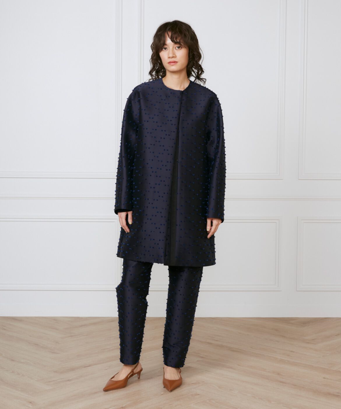 INED「ノーカラーAラインコート《la veille by SUPERIOR CLOSET》」|ピーコート|