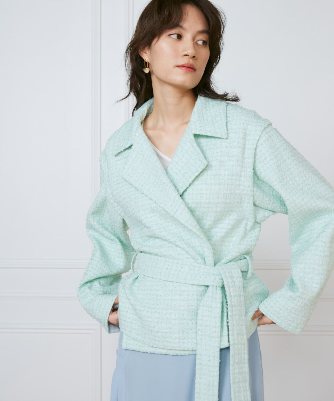 INED「《大きいサイズ》ショートコート《la veille by SUPERIOR CLOSET》」|ピーコート|