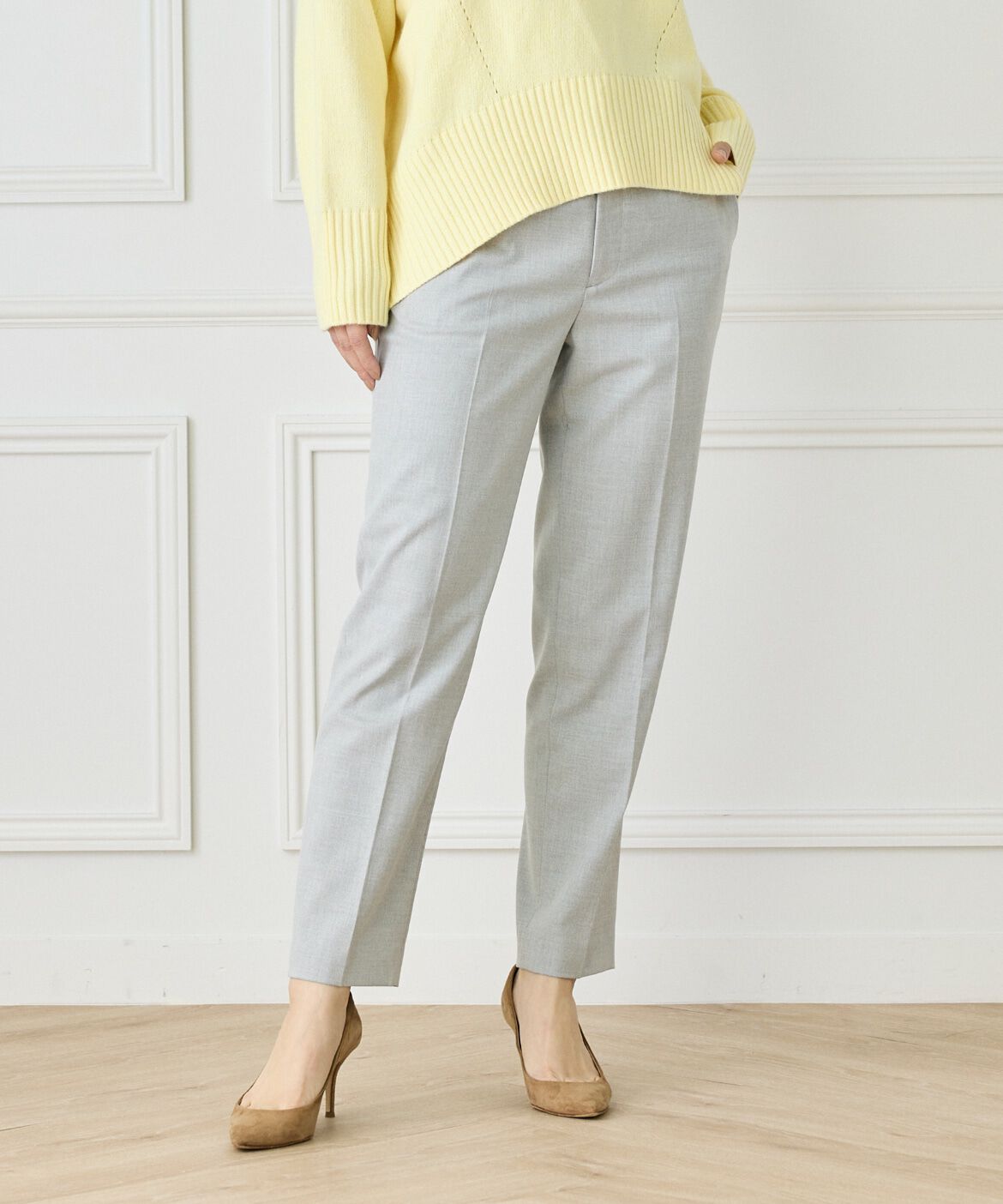 DAY by DAY it&rsquo;s international「ベーシックテーパードパンツ《TRサキソニー裏起毛》」|スラックス|グレー1