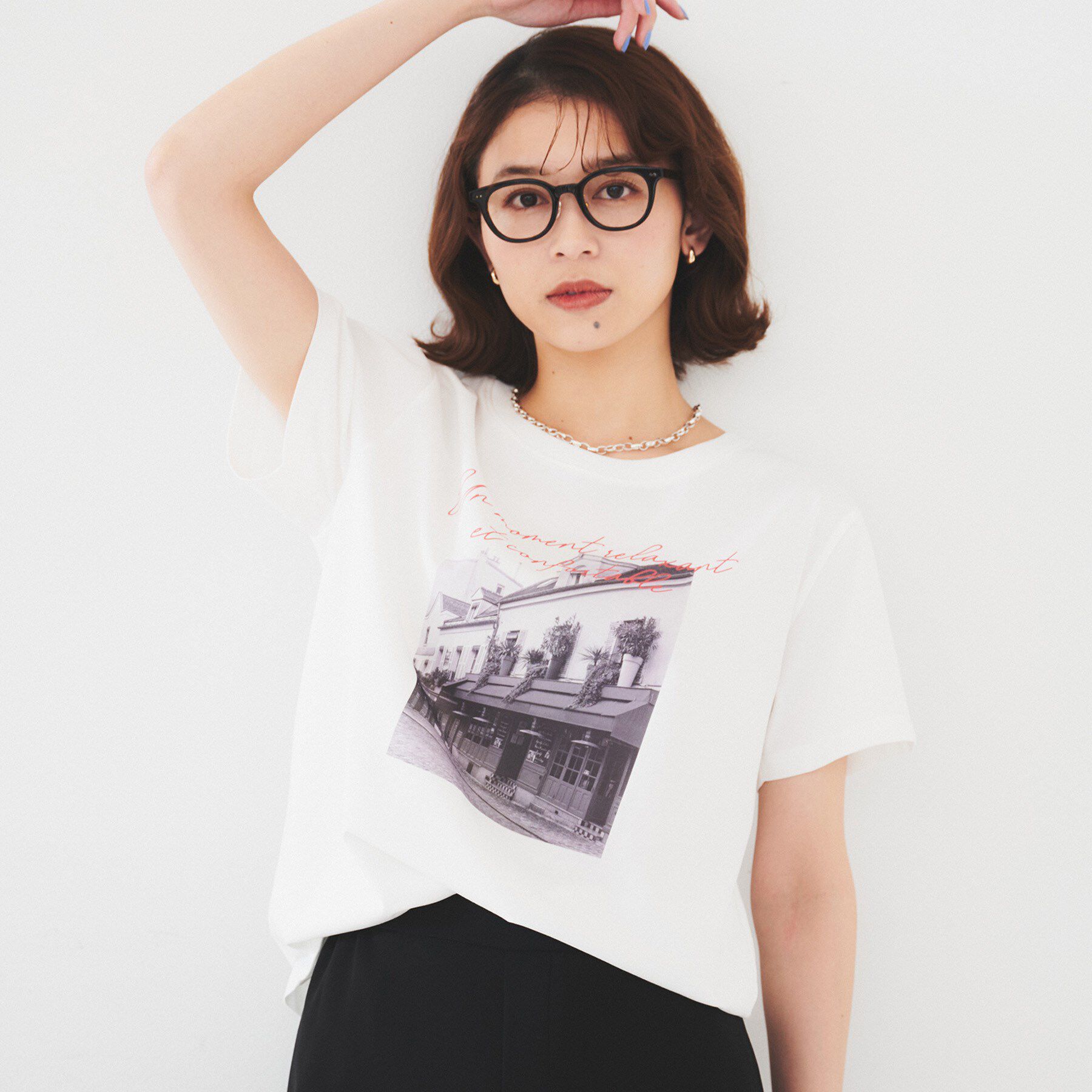 UNTITLED「【洗える/ロゴ】プリントジャージTシャツ」|Tシャツ・カットソー|オフホワイト(603