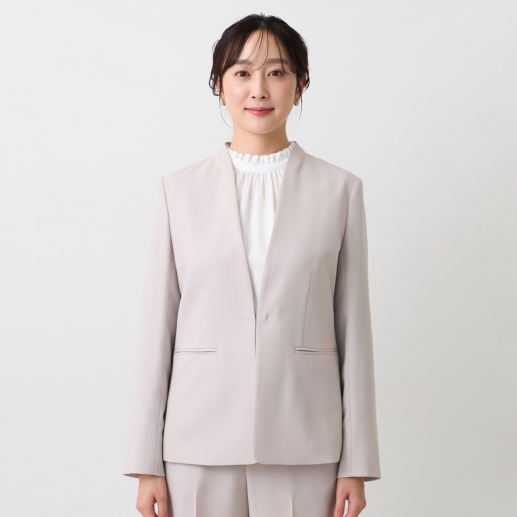 UNTITLED「エアリーノーカラージャケット」|ノーカラージャケット|