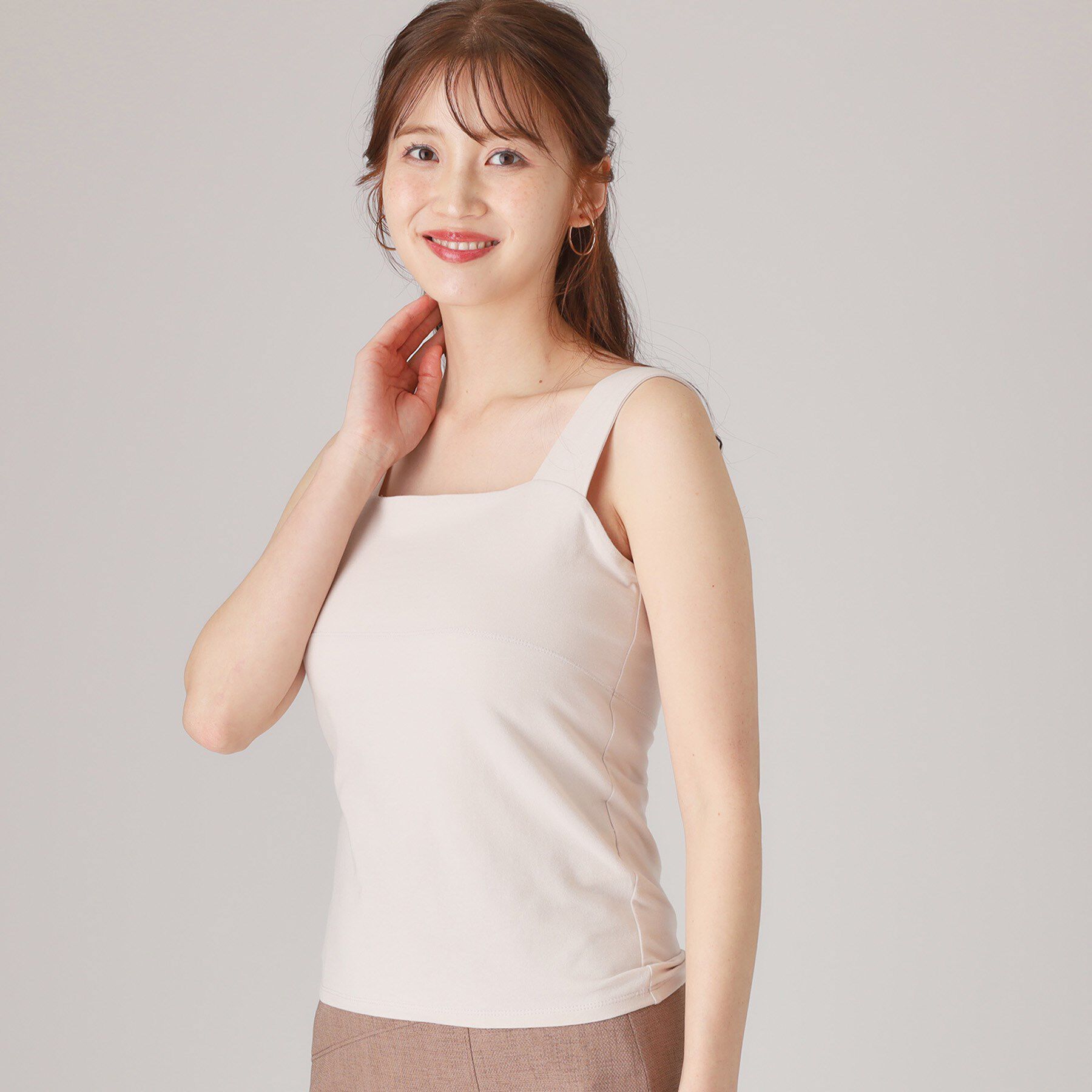 COUP DE CHANCE「【洗える/日本製】ベアトップ風キャミソール」|キャミソール|ﾅﾁｭﾗﾙ(050)