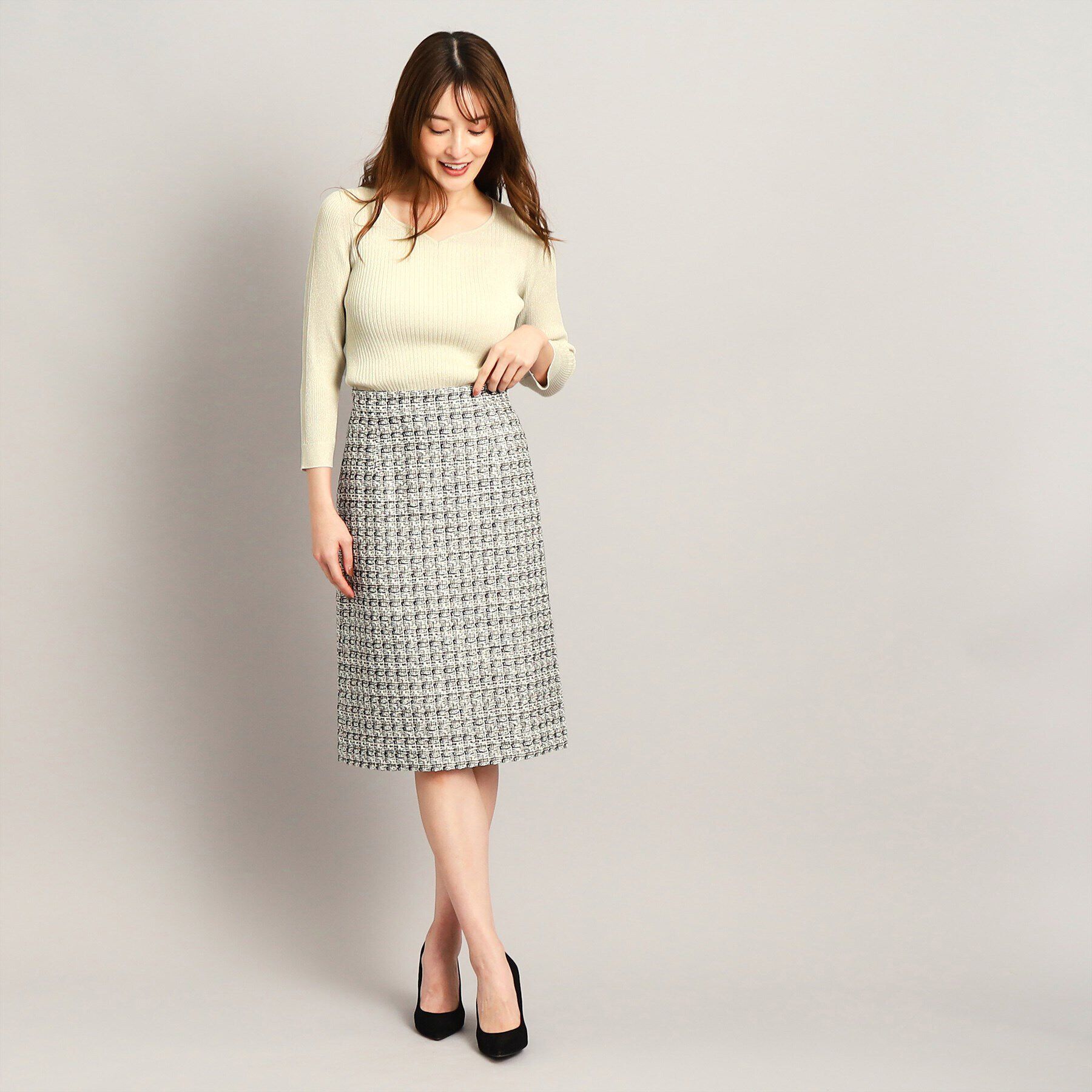 COUP DE CHANCE「【洗える】上品に華やぐラメニット」|ニット・セーター|