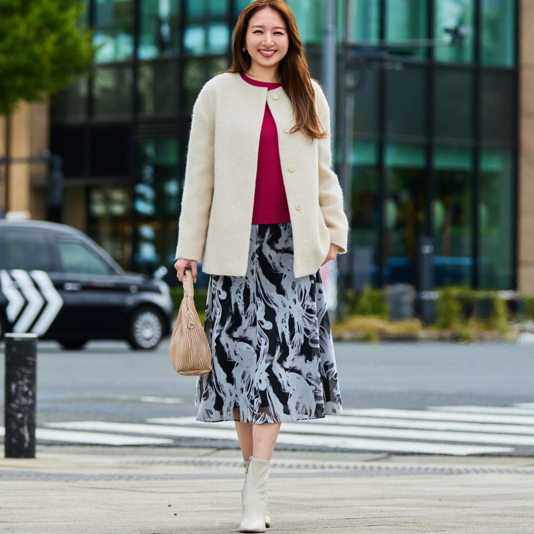 COUP DE CHANCE「【日本製／モヘヤ混／ヒップ丈】ノーカラーコート」|ノーカラーコート|