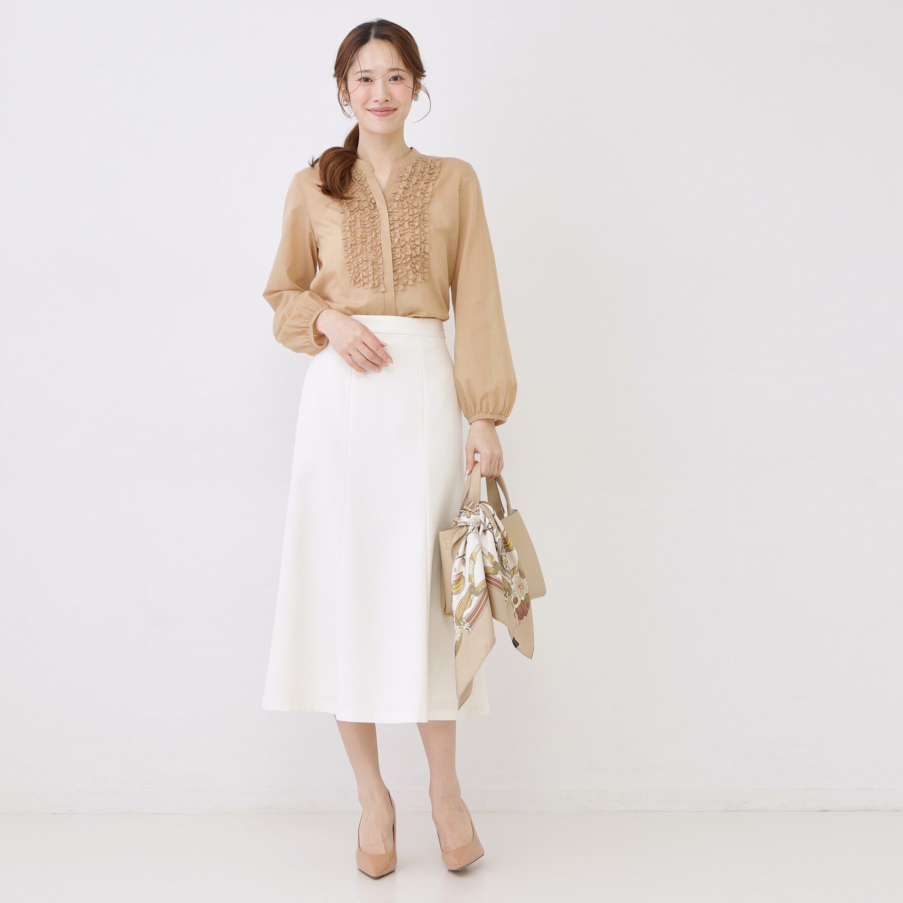 COUP DE CHANCE「【手洗い可/きれいめ服】シアーローンフリルブラウス」|シャツ・ブラウス|