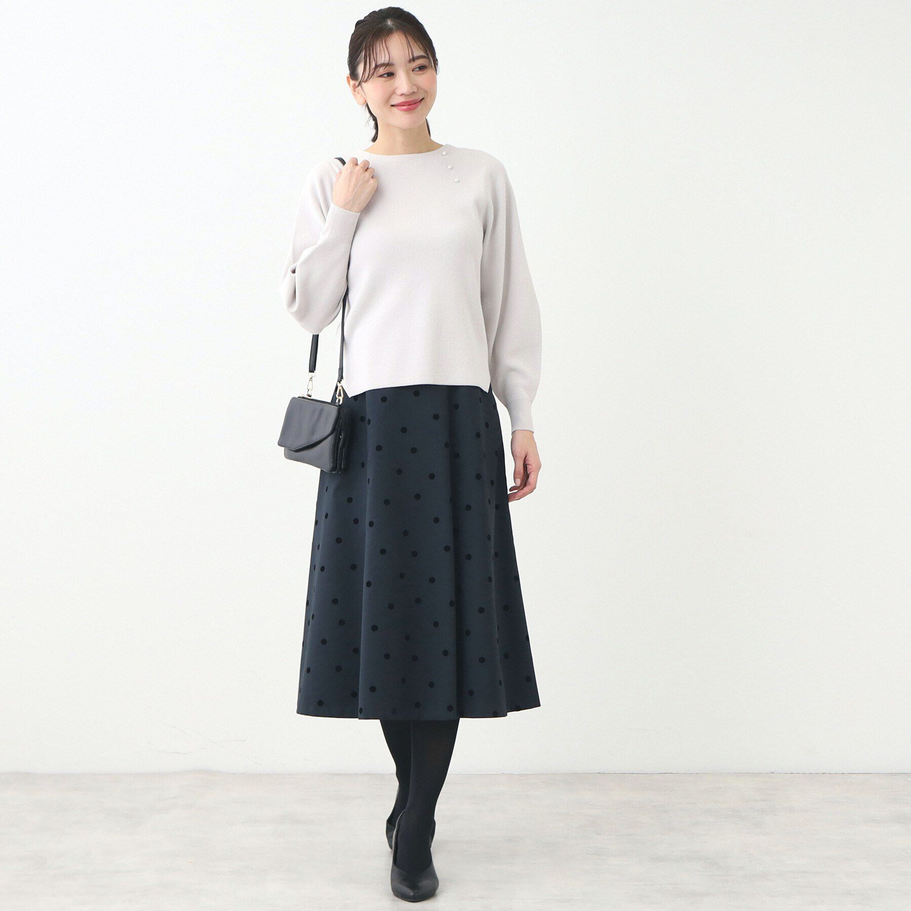 Reflect「ドットプリントフレアスカート」|スカート|