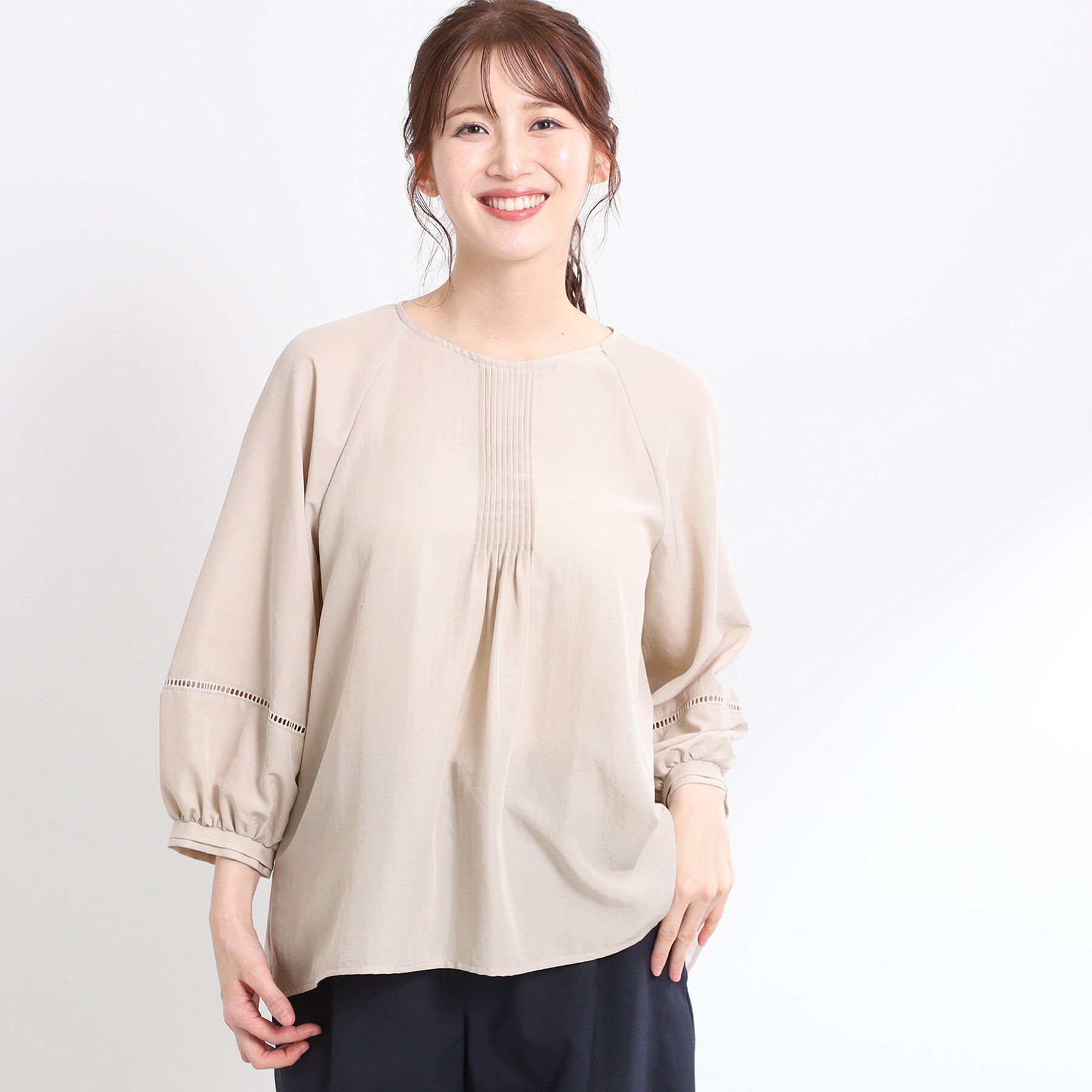 Reflect「【E‐QUALITY／手洗い可】ピンタックブラウス」|シャツ・ブラウス|