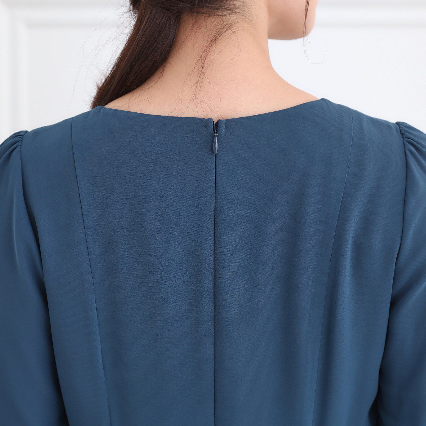 Reflect「【フォーマル／入卒／一枚で着映え◎】シフォン&times;幾何柄レースプリーツワンピース」|ワンピース|