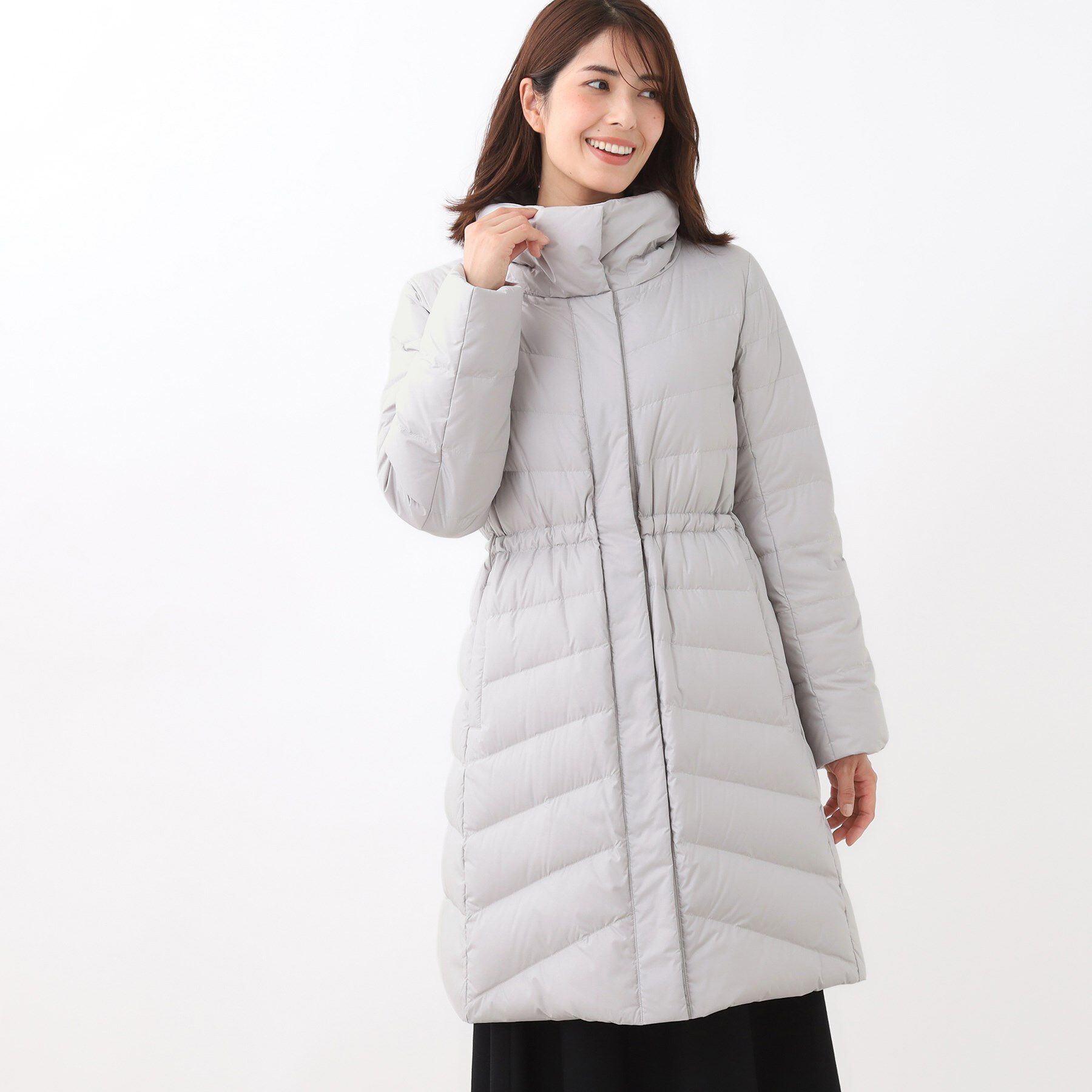 Reflect「【定番人気／ウエスト調整可】フーデッドロングダウンコート」|ダウン|