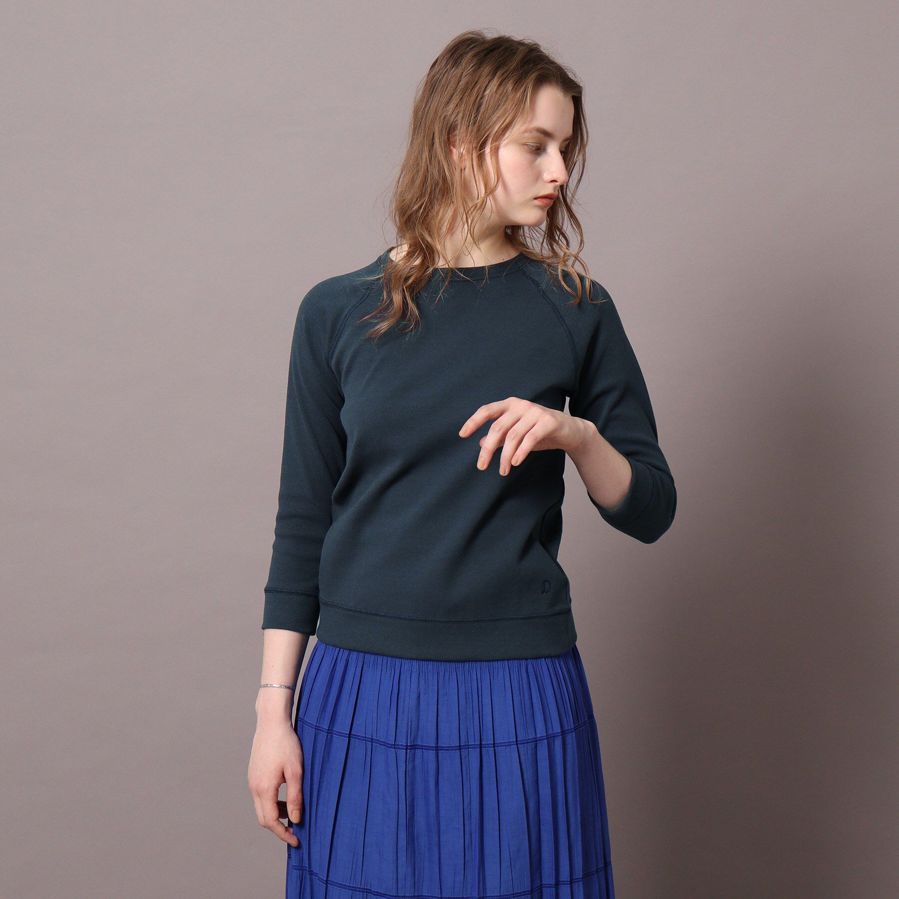 DRESSTERIOR「ラグランスリーブコットンプルオーバー」|パーカー|ネイビー(093)