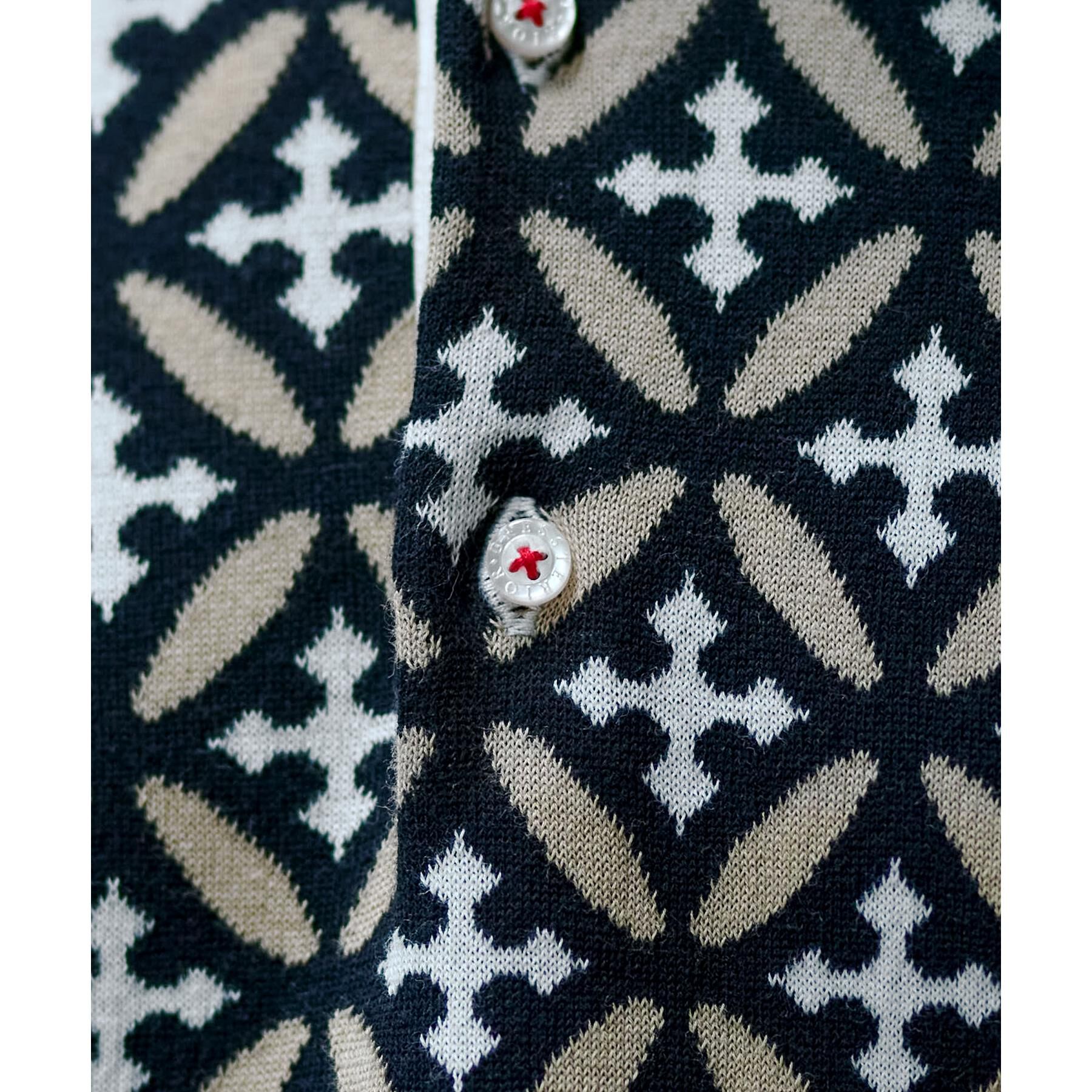 DRESSTERIOR「オーバーラップサークル ニットポロシャツ」|ニット・セーター|