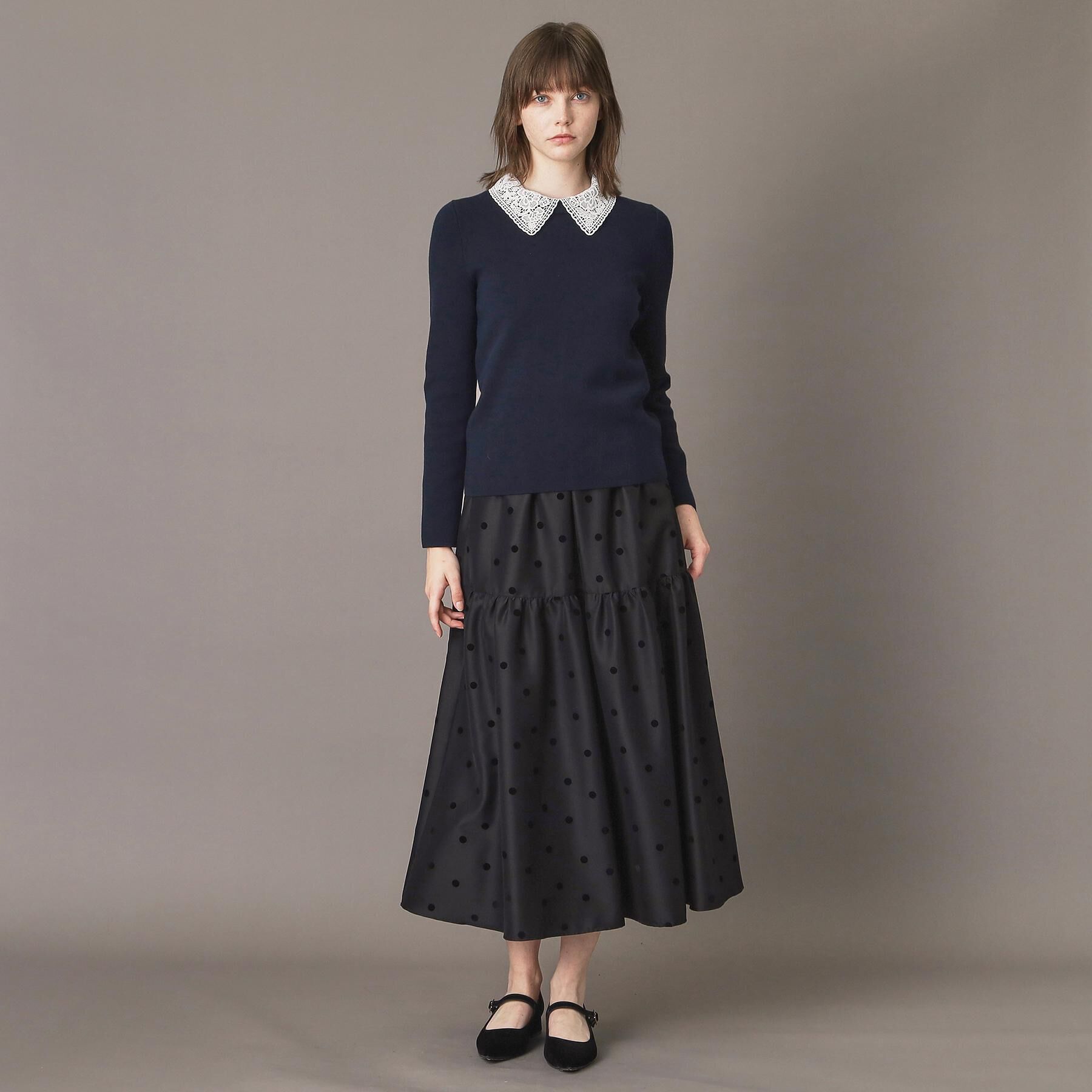 DRESSTERIOR「2WAYレースカラーニット」|ニット・セーター|