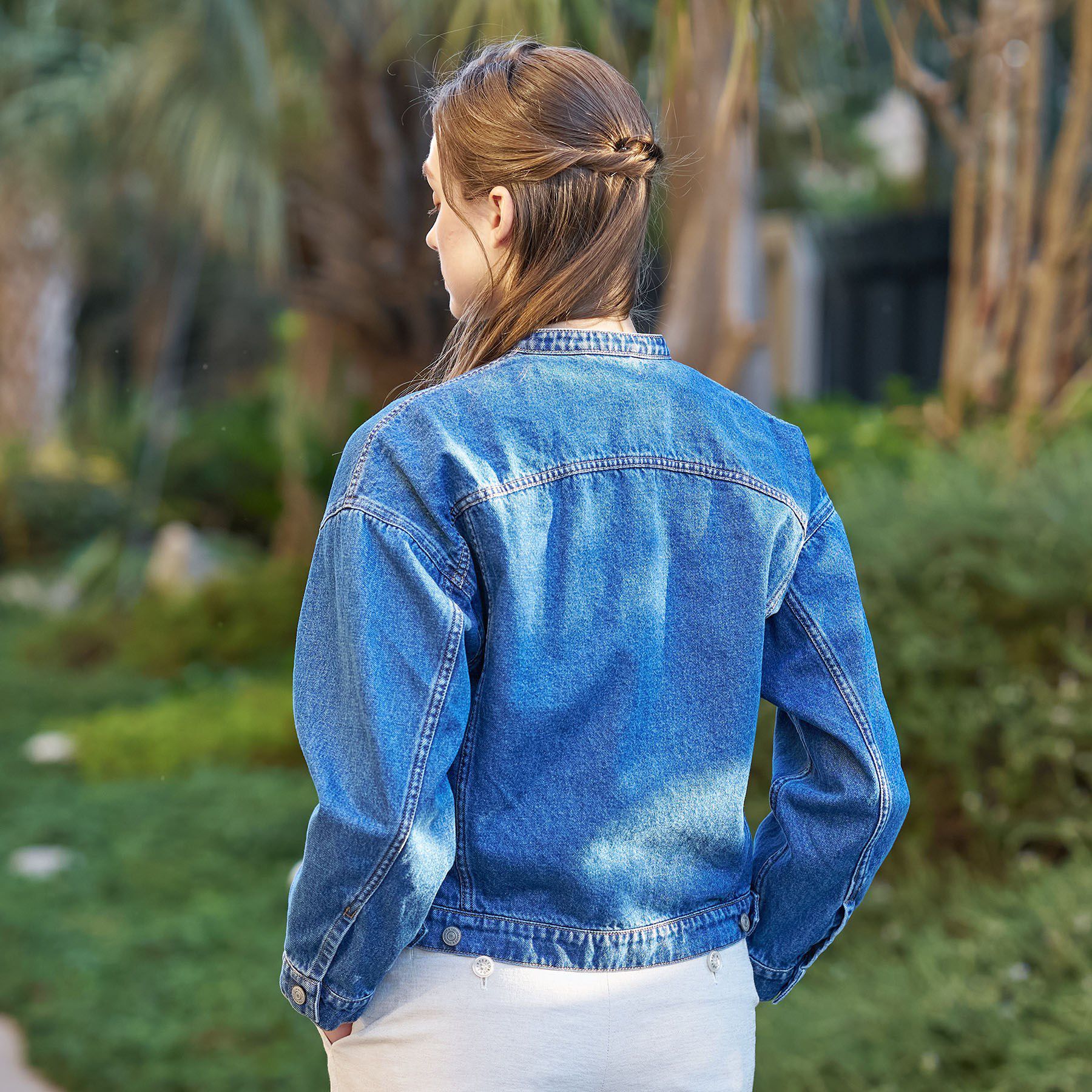 DRESSTERIOR「ヴィンテージバンドカラーGジャン」|デニムジャケット|