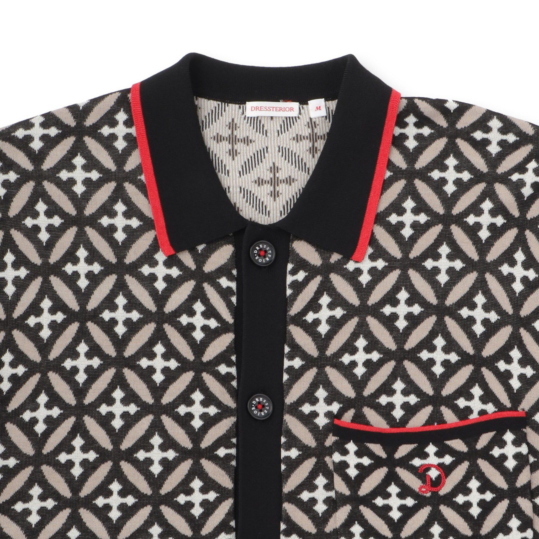 DRESSTERIOR「オーバーラップサークル ニットシャツ」|ニット・セーター|