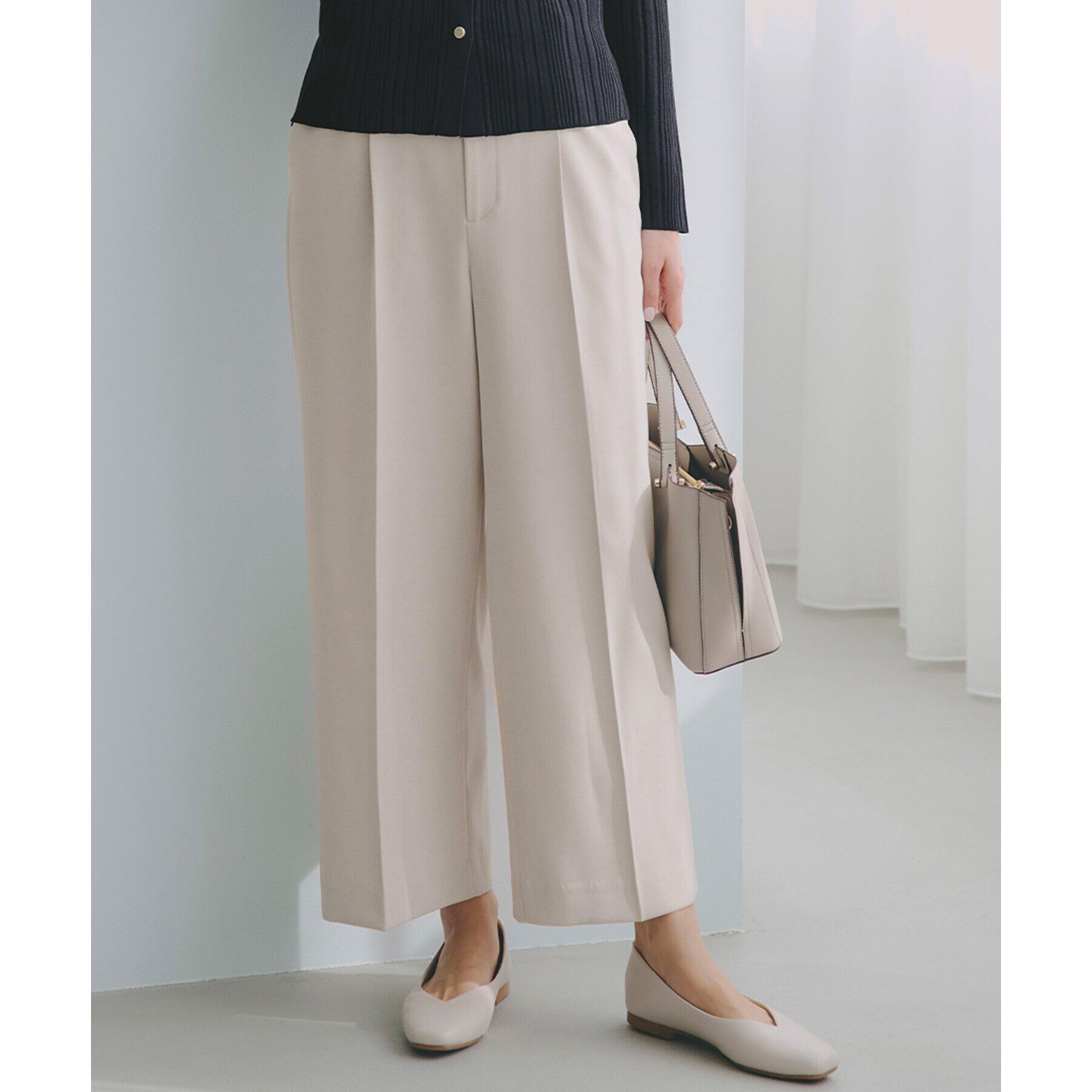 grove「【雑誌掲載】バックルベルトクロップドワイドパンツ」|その他|グレージュ(050)