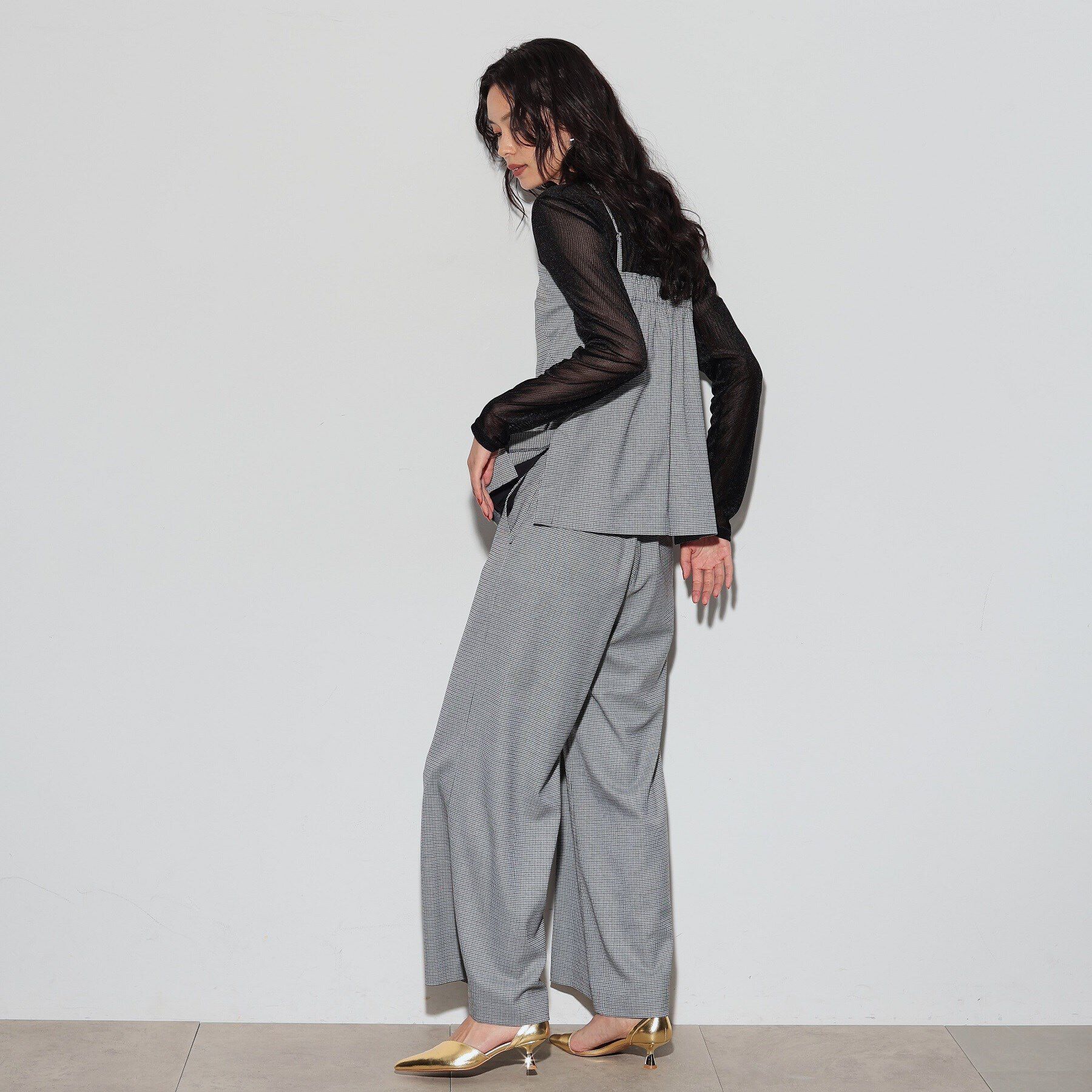 GALLEST「ベアトップチェックジレ」|ベスト・ジレ|