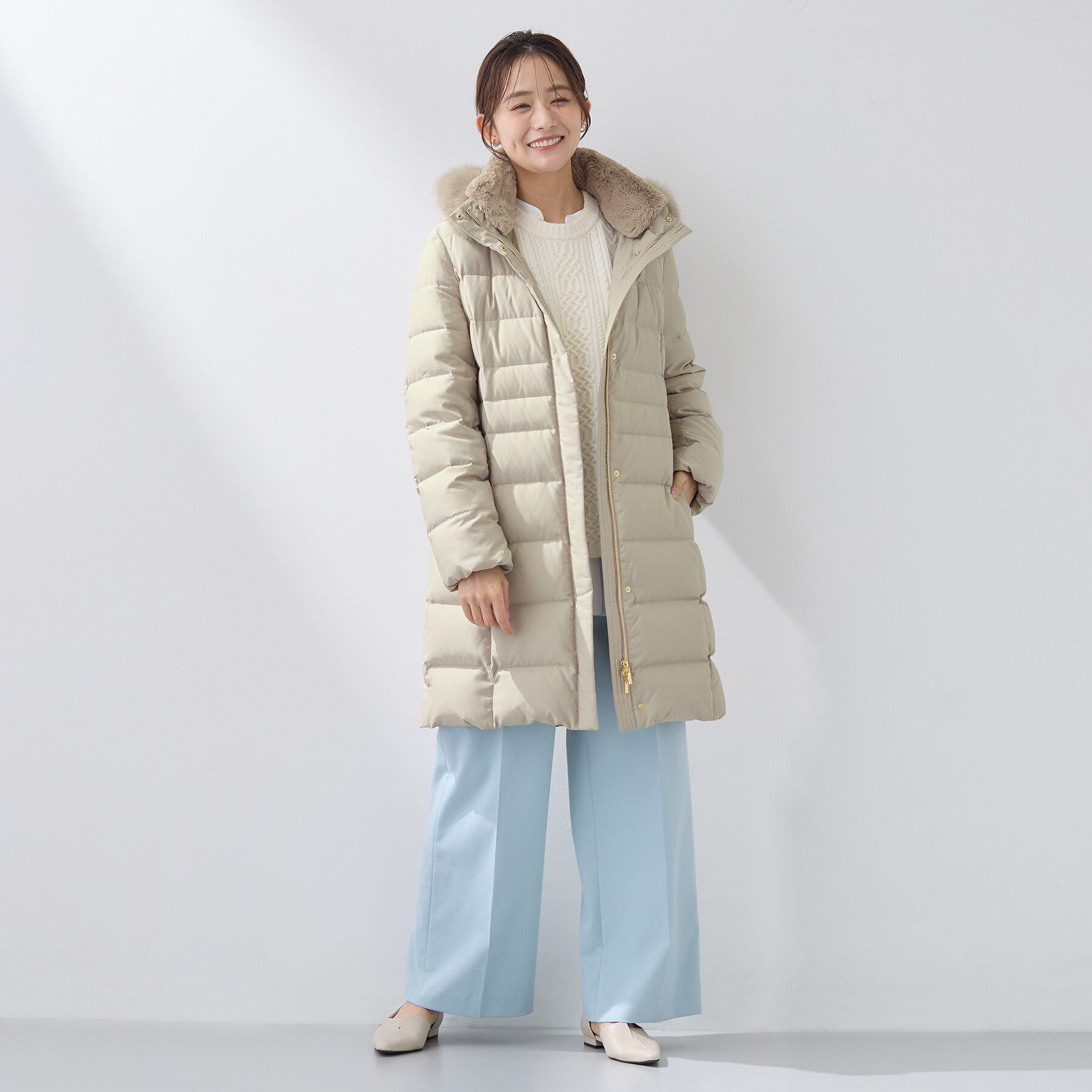 INDIVI「【名品／撥水／抗菌防臭】ロング丈リサイクルダウンコート」|ダウン|