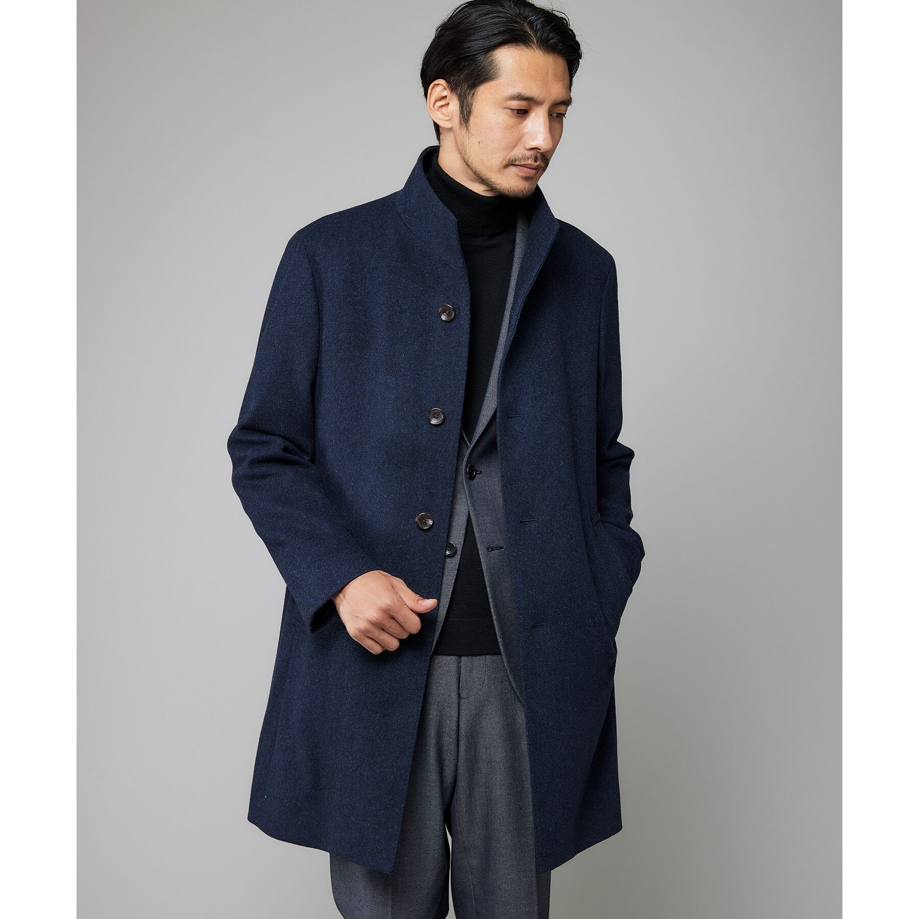 TAKEO KIKUCHI「【ウールカシミヤブレンド】ビーバー調 スタンドカラー コート」|その他|