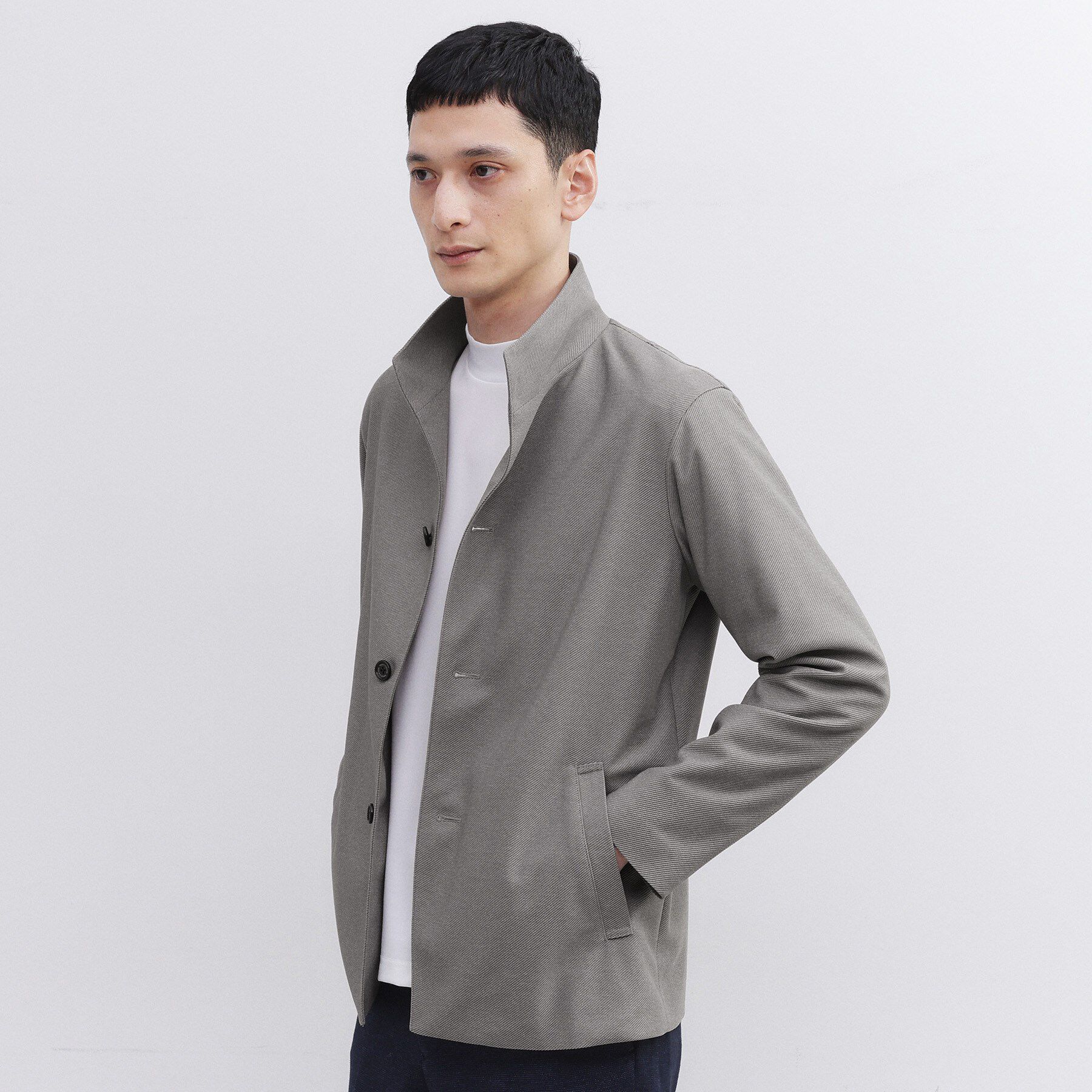 TAKEO KIKUCHI「ツイルジャージー イタリアンカラージャケット」|ブルゾン・スタジャン|