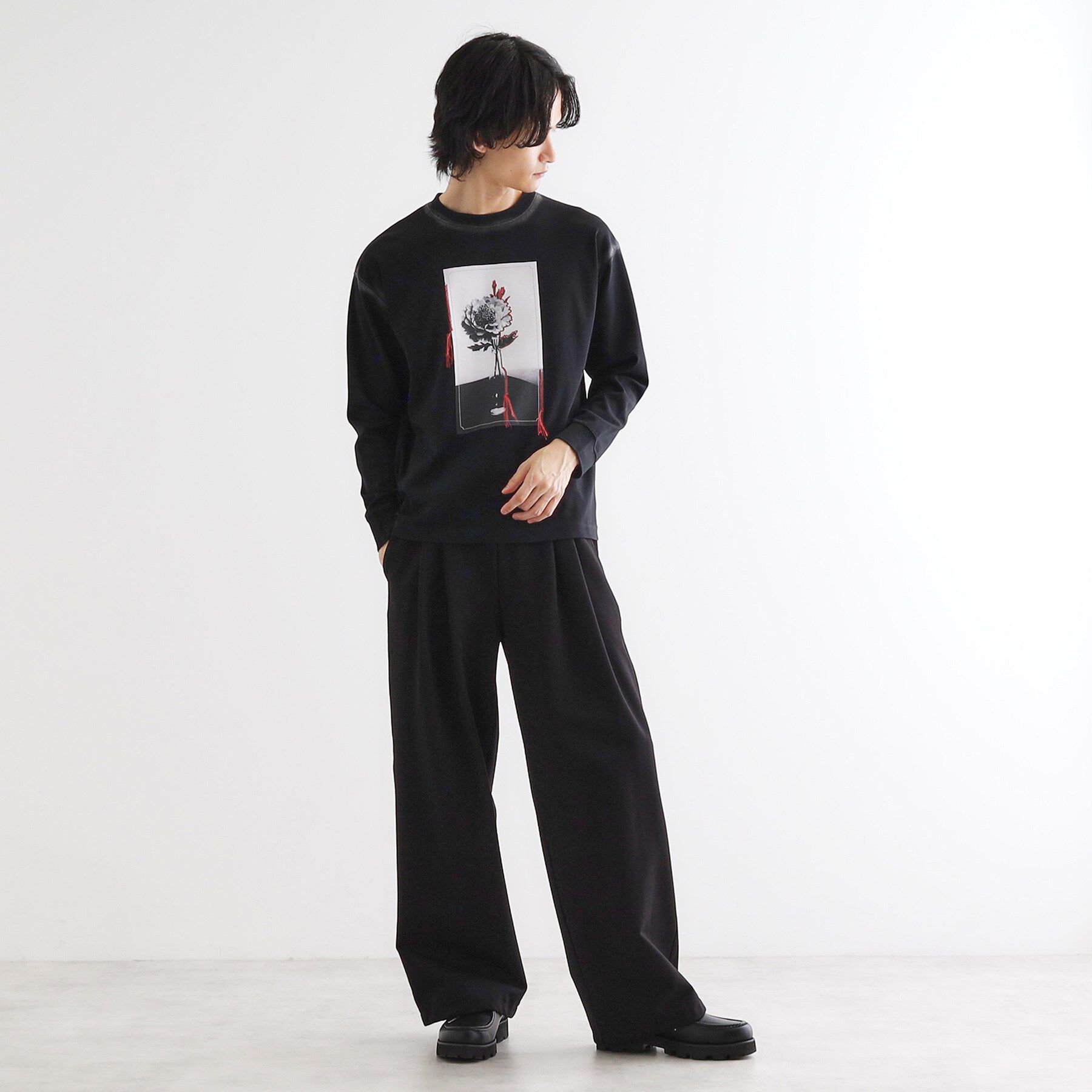 tk.TAKEO KIKUCHI「フラワーフォトエンブロヘビーウェイトスムースTシャツ」|Tシャツ・カットソー|