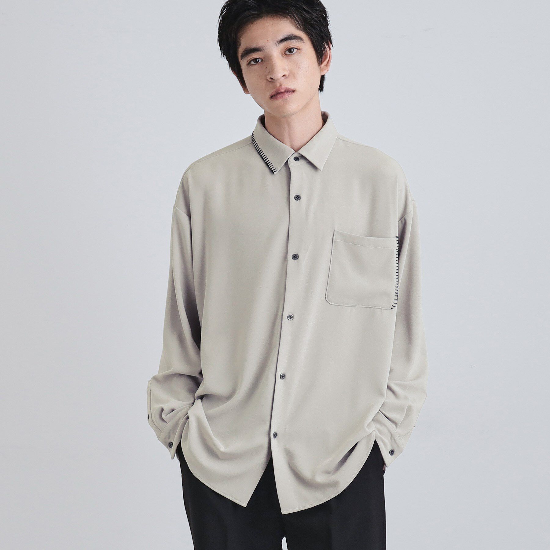 tk.TAKEO KIKUCHI「なめらかスエードタッチステッチシャツ」|シャツ・ブラウス|