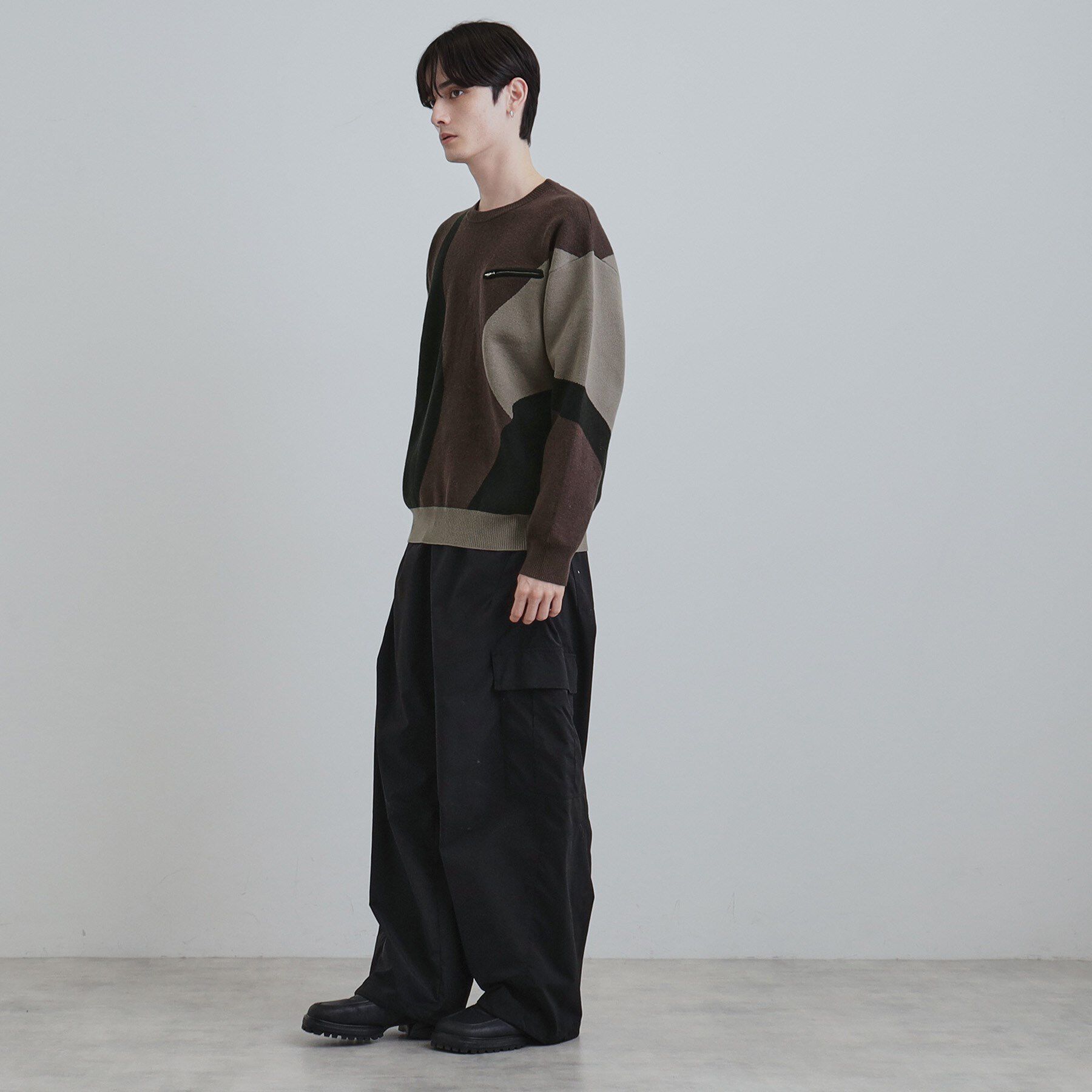 tk.TAKEO KIKUCHI「カラースキーム胸ZIPニット」|ニット・セーター|