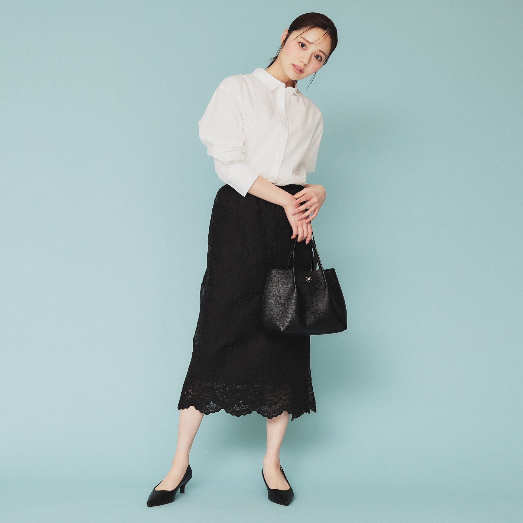 index「シアーフラワー刺繍ラップ風スカート【洗濯機洗い可】」|スカート|