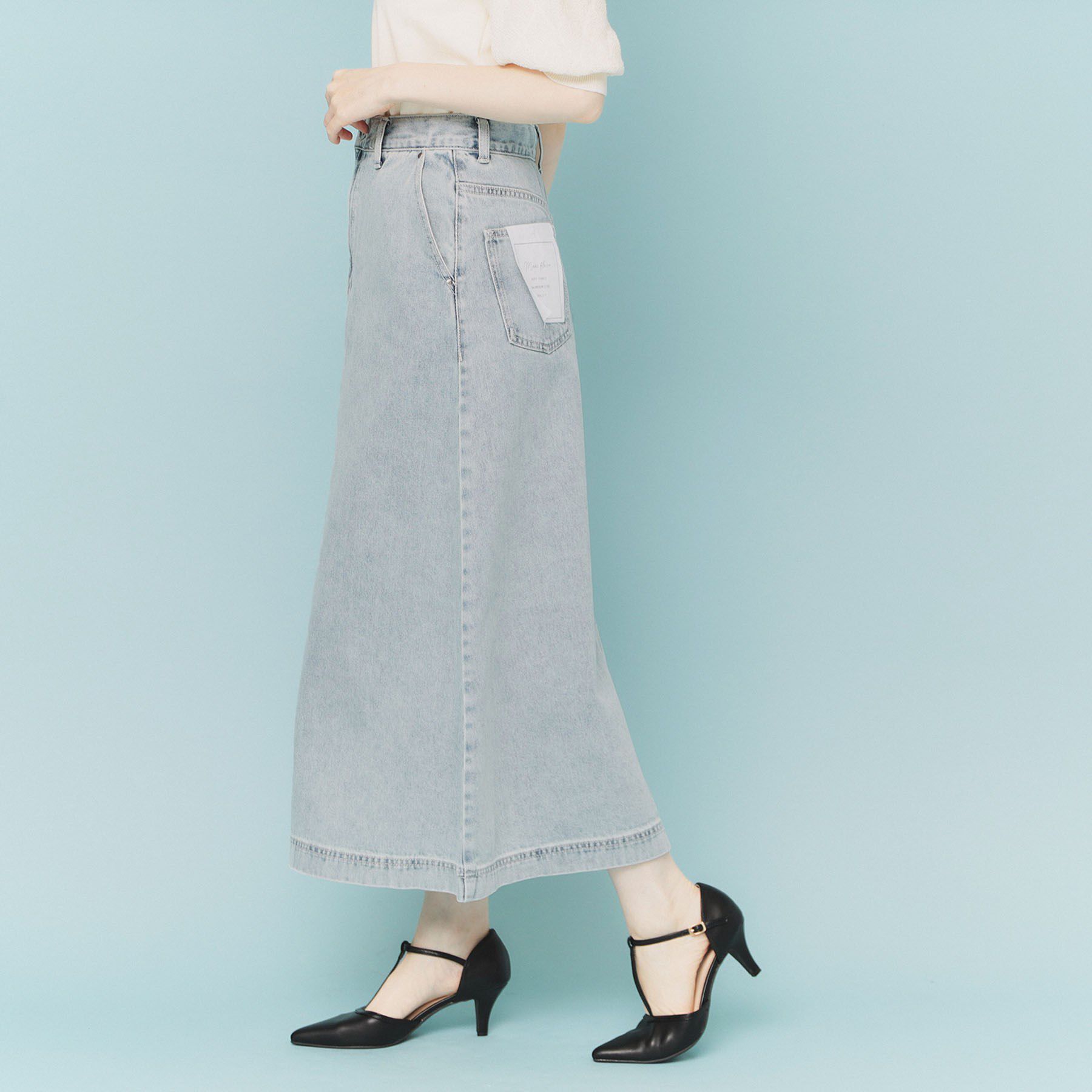 index「《丈が選べる》Aラインデニムロングスカート【洗濯機洗い可】」|スカート|