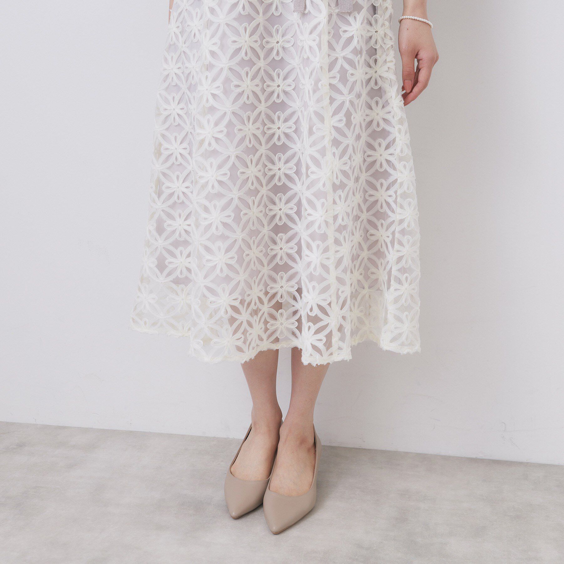 index「フラワーレースドッキングワンピース【洗える/抗ピル】」|ワンピース|