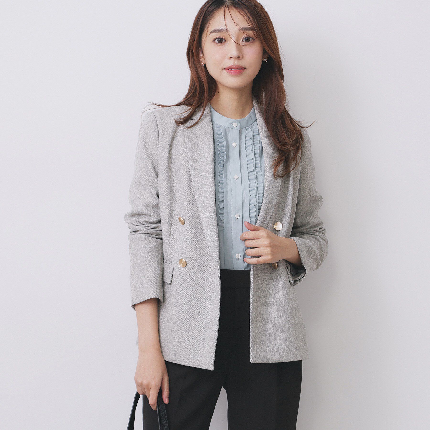 index「《Oggi掲載》ダブルブレストテーラードジャケット/セットアップ対応可【洗える】」|テーラードジャケット|グレー(412)