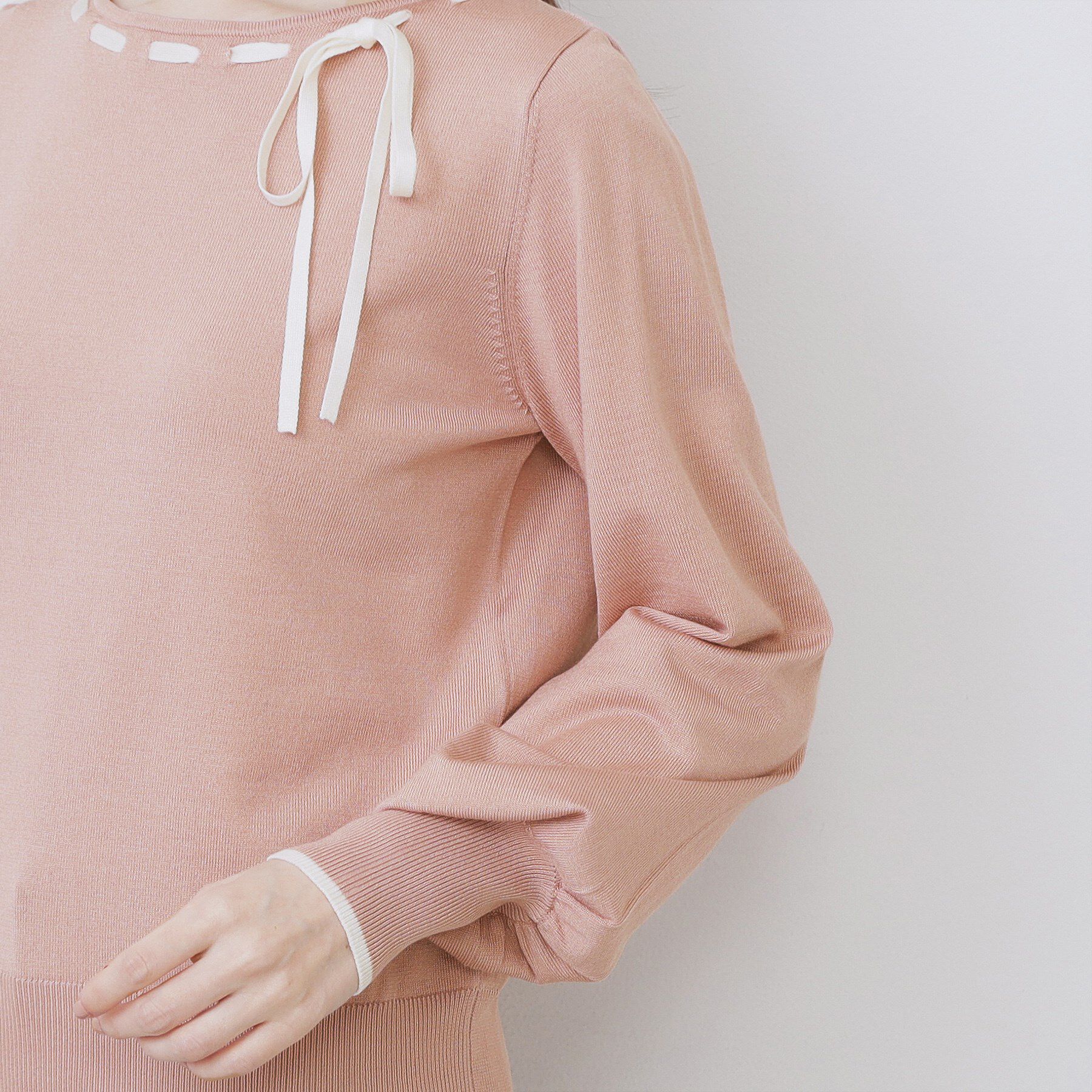 index「はしごリボンバイカラーニット【洗濯機OK】」|ニット・セーター|