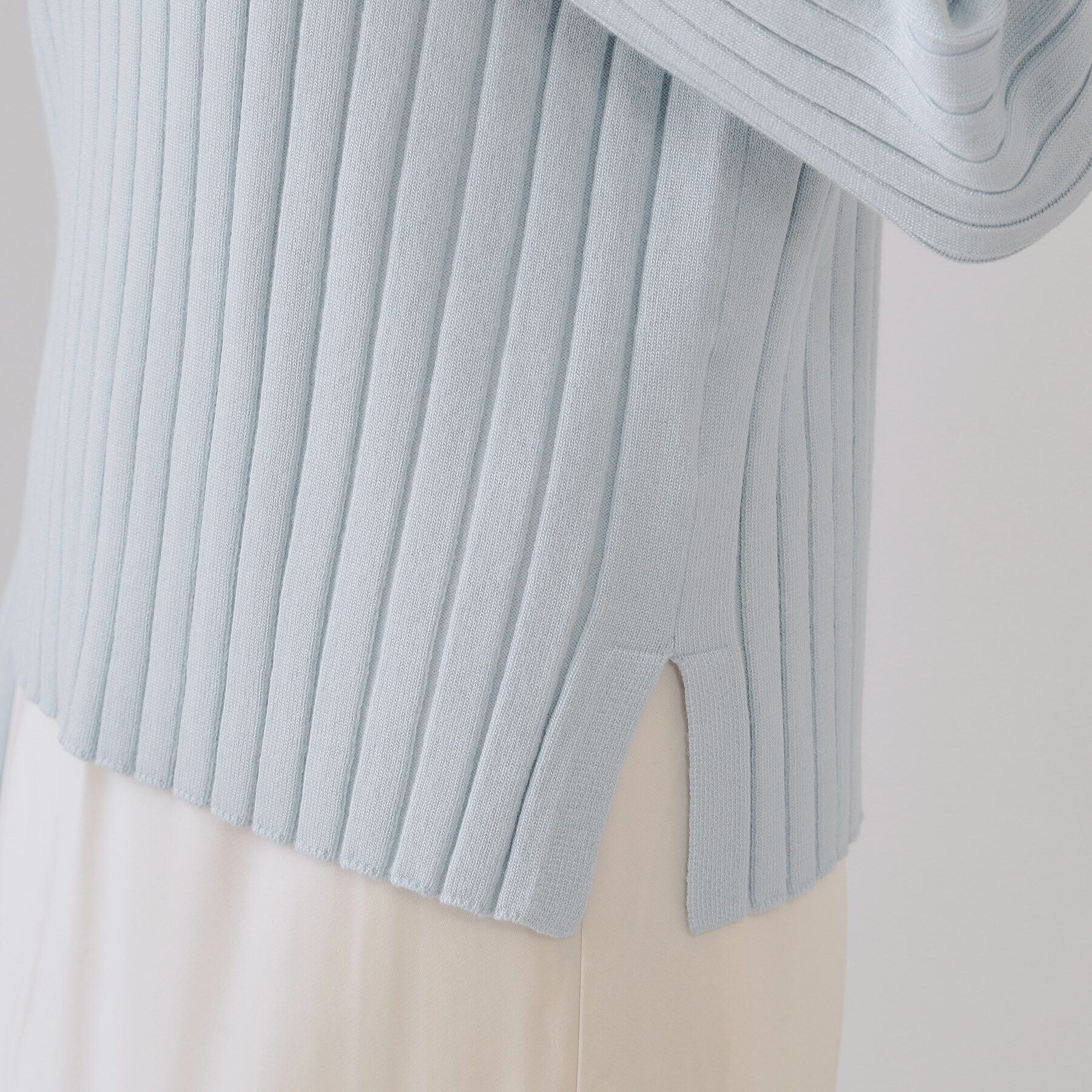OPAQUE.CLIP「ワイドリブポロニット【洗濯機洗い可】」|ニット・セーター|