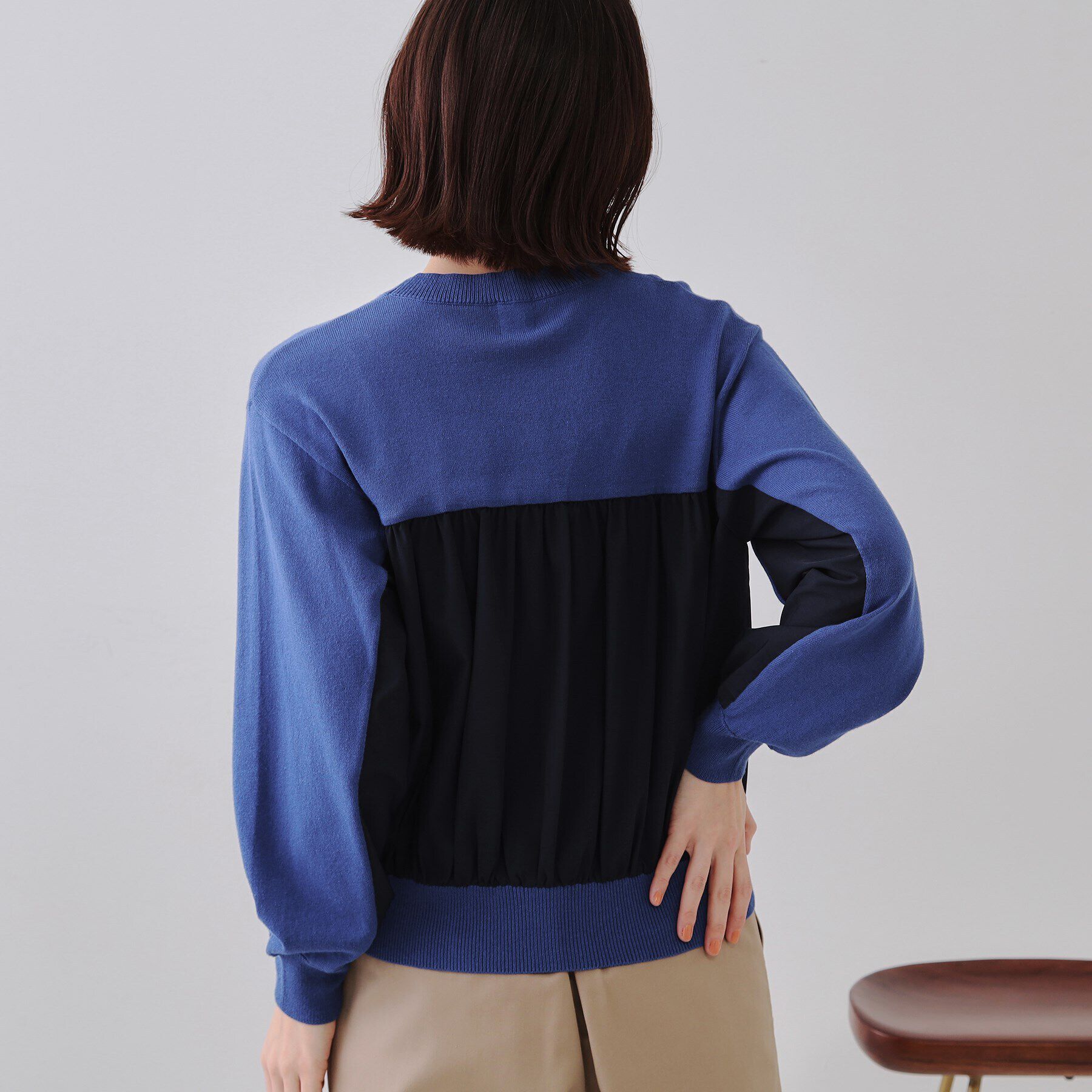 OPAQUE.CLIP「ギャザーフハクドッキングニット【洗濯機洗い可】」|ニット・セーター|