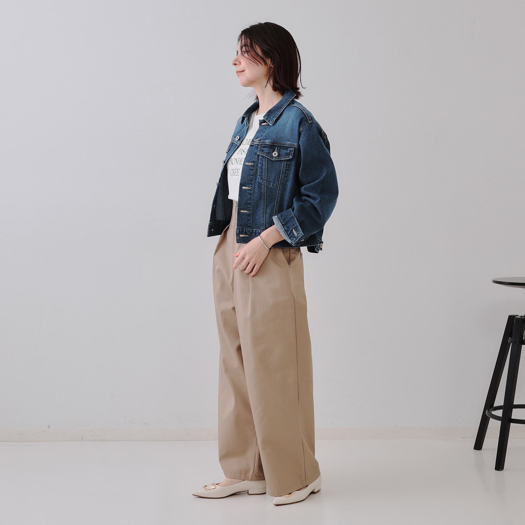 OPAQUE.CLIP「ストレッチデニムジャケット【洗濯機洗い可】」|デニムジャケット|