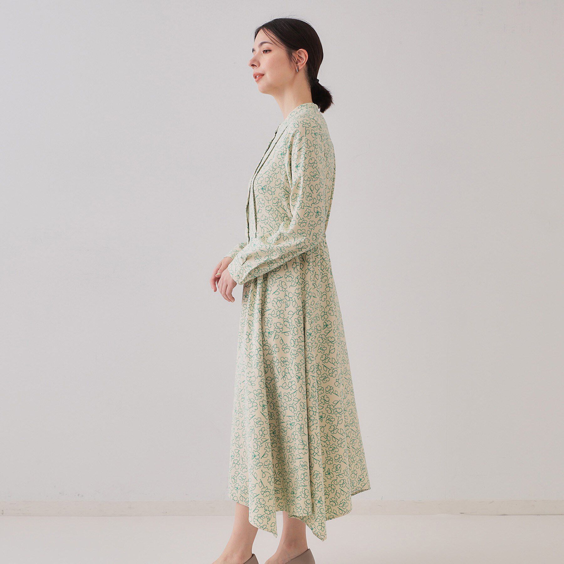 OPAQUE.CLIP「フラワープリントワンピース【洗濯機洗い可】」|ワンピース|