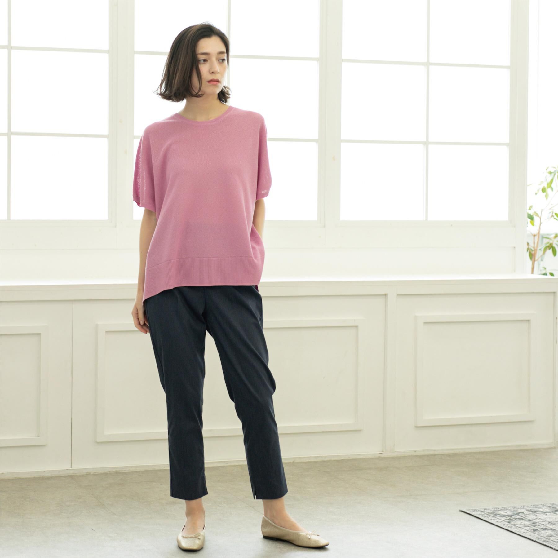 OPAQUE.CLIP「《5色展開/S-LLサイズ》リラクシーメッシュニット【洗濯機洗い可】」|ニット・セーター|