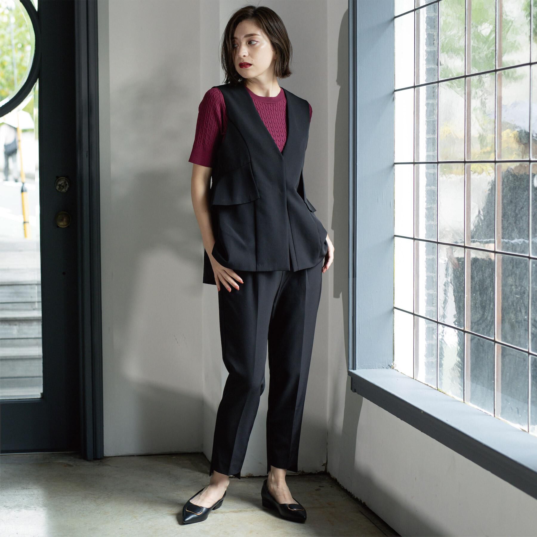 OPAQUE.CLIP「ステップヘムテーパードパンツ/セットアップ対応可【洗濯機洗い可】」|その他|