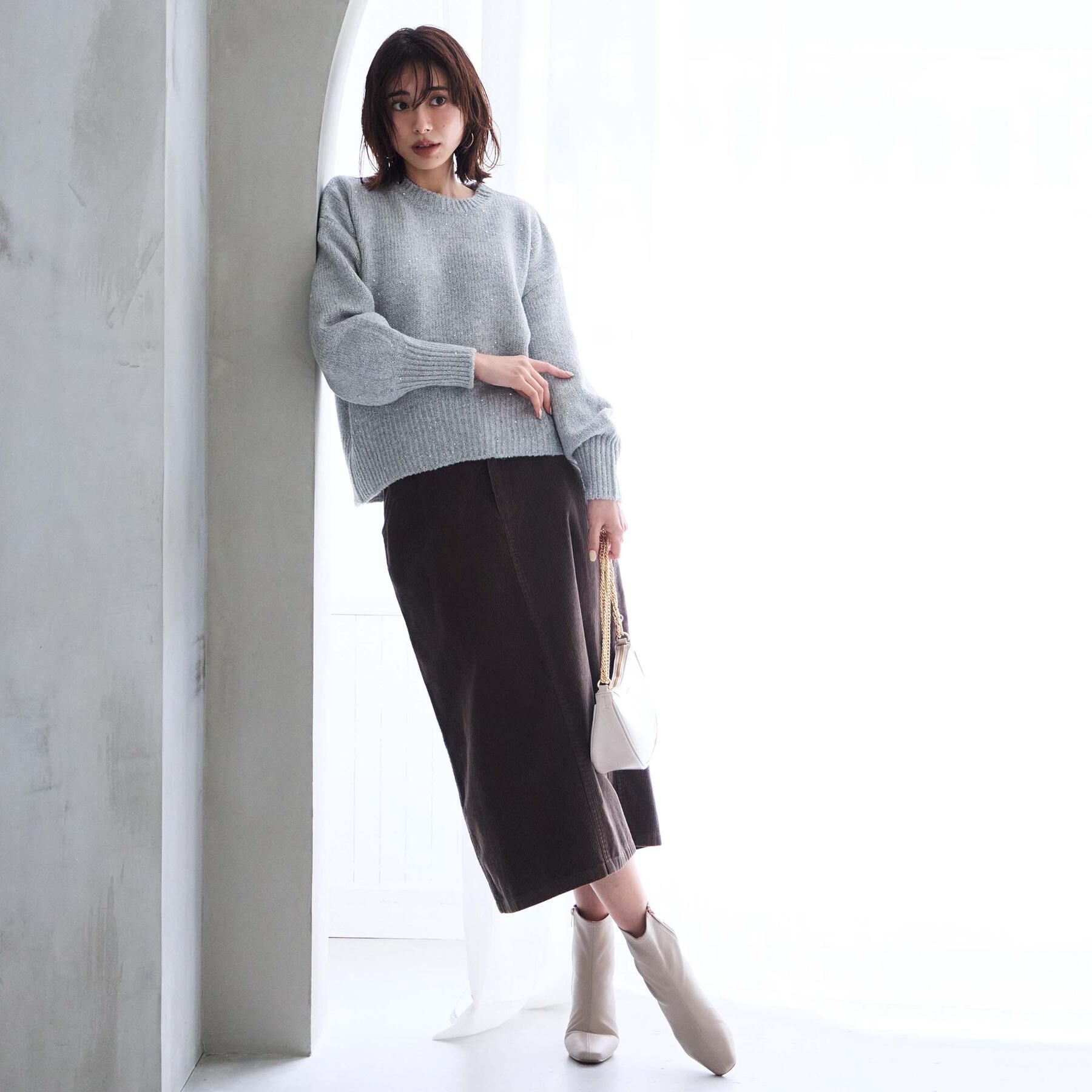 OPAQUE.CLIP「スパンコールラメニット【洗える】」|ニット・セーター|