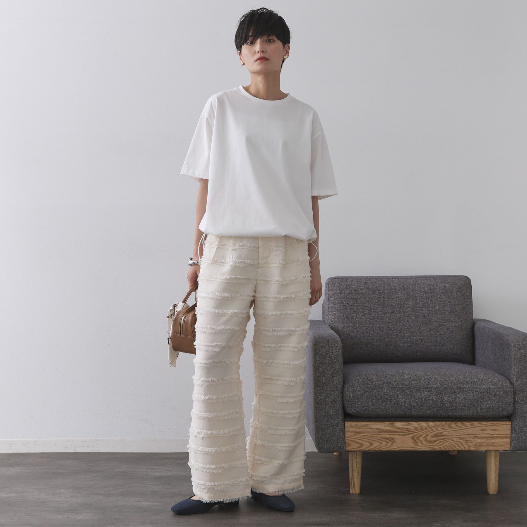 OPAQUE.CLIP「裾ドロストTシャツ【洗濯機洗い可】」|Tシャツ・カットソー|