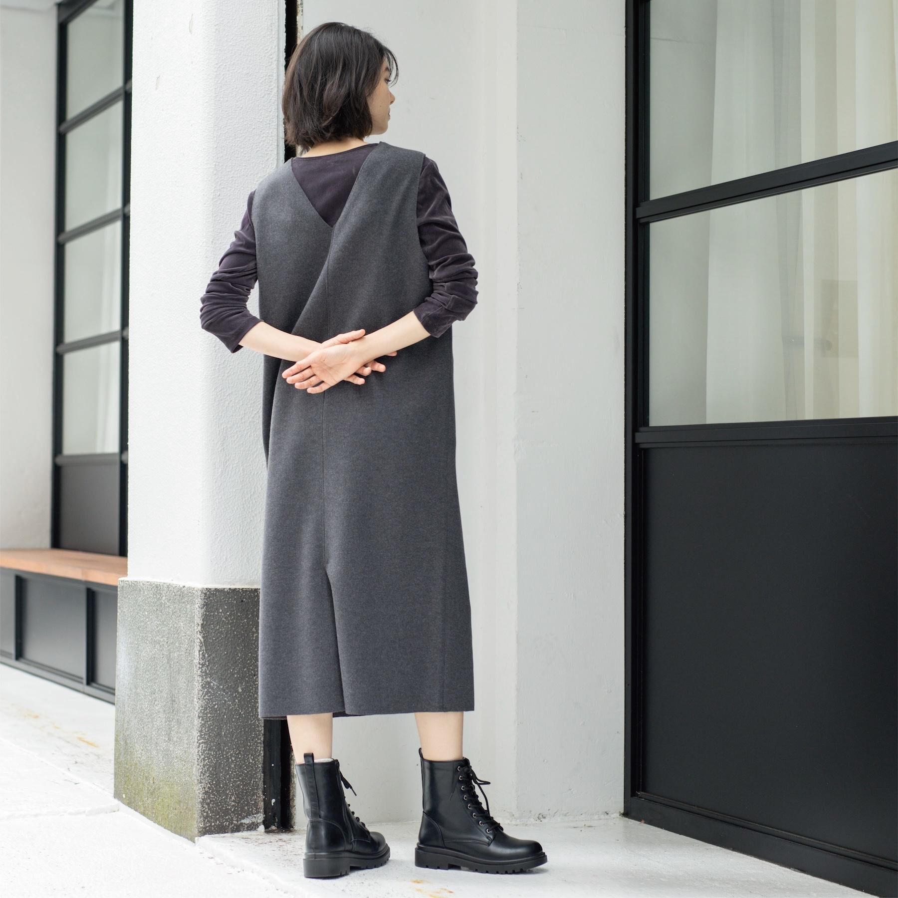 OPAQUE.CLIP「ウールライクジャンパードレス【洗濯機洗い可】」|ワンピース|