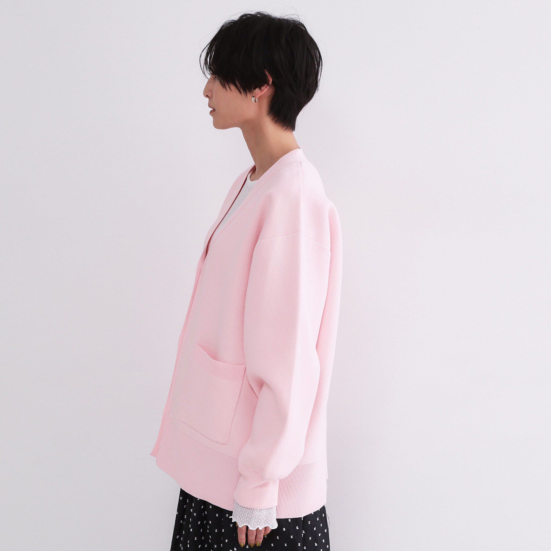 OPAQUE.CLIP「Vネックミドルニットカーディガン【洗濯機OK】」|カーディガン|