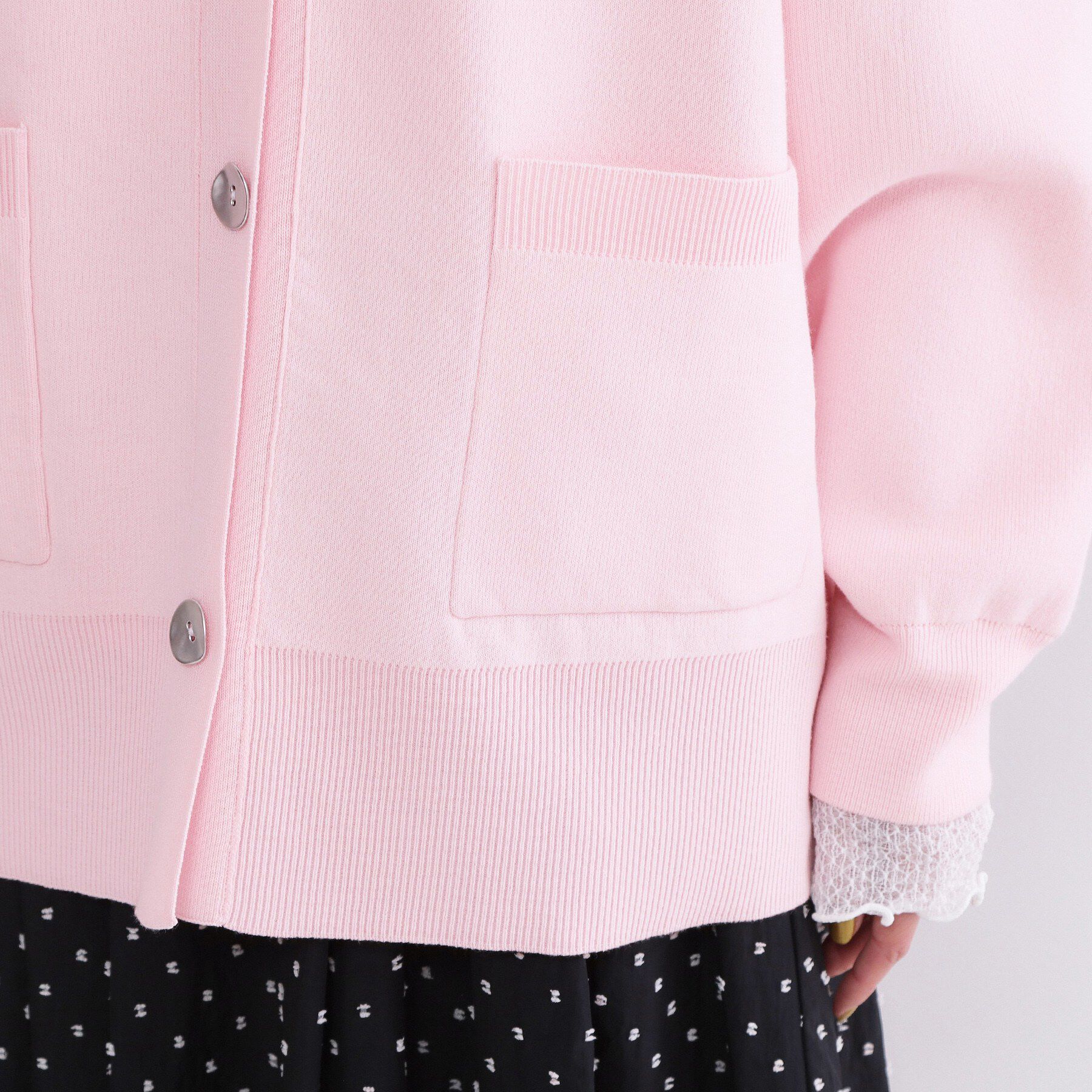 OPAQUE.CLIP「Vネックミドルニットカーディガン【洗濯機OK】」|カーディガン|