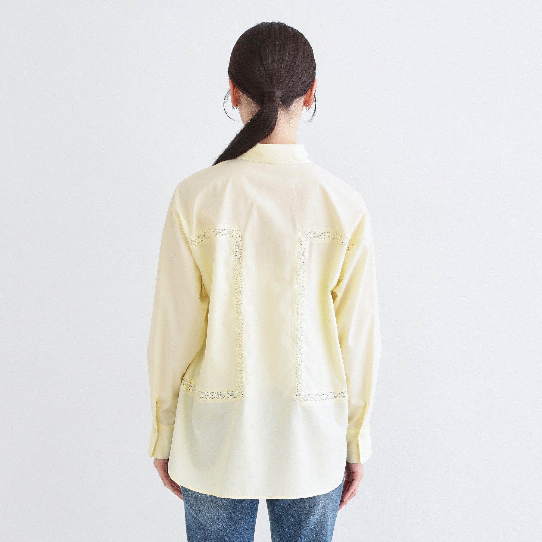 OPAQUE.CLIP「レーストリミングシャツ【洗濯機OK】」|シャツ・ブラウス|