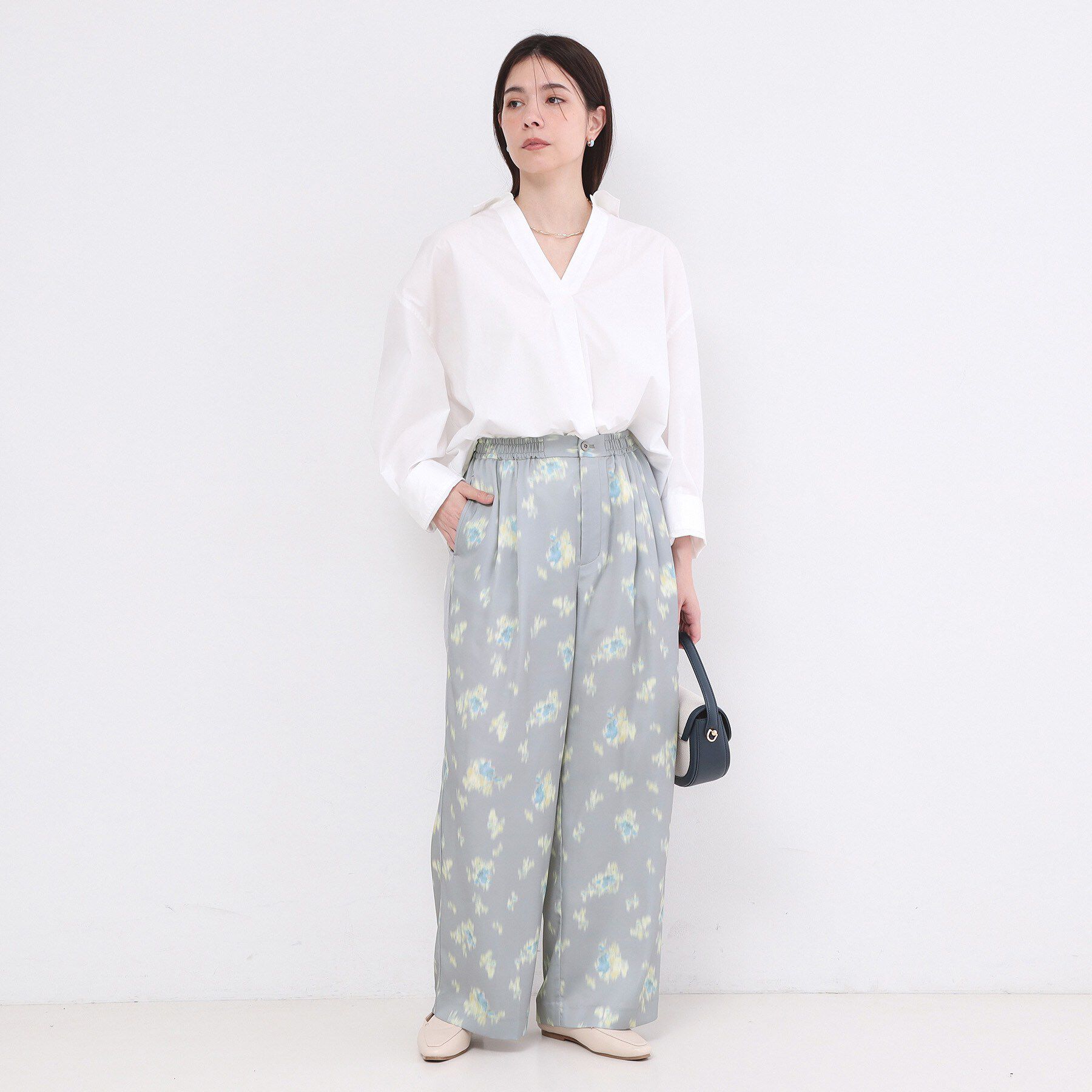 OPAQUE.CLIP「ぼかしフラワープリントワイドパンツ【洗濯機OK】」|その他|